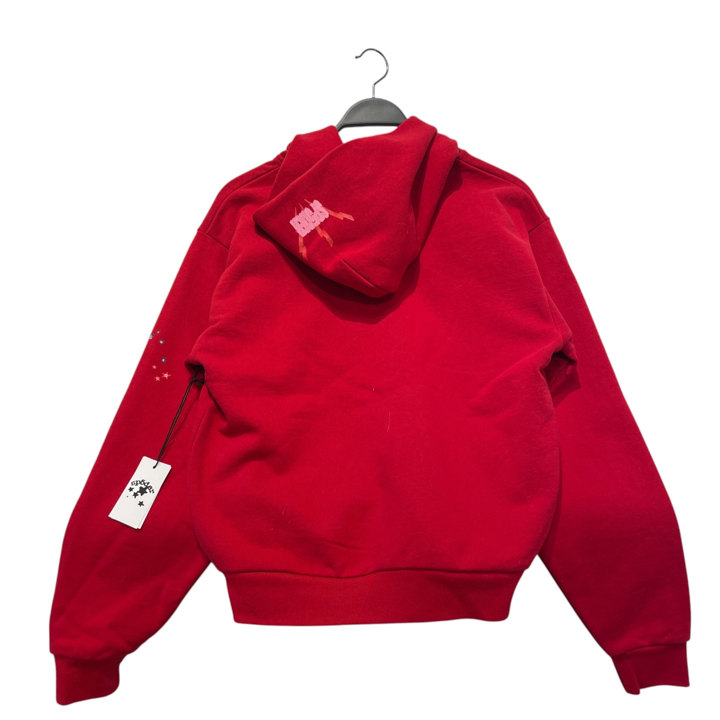 Sp5der/Zip Up Hoodie/XS/Cotton/RED/Logo Hoodi3 view 2