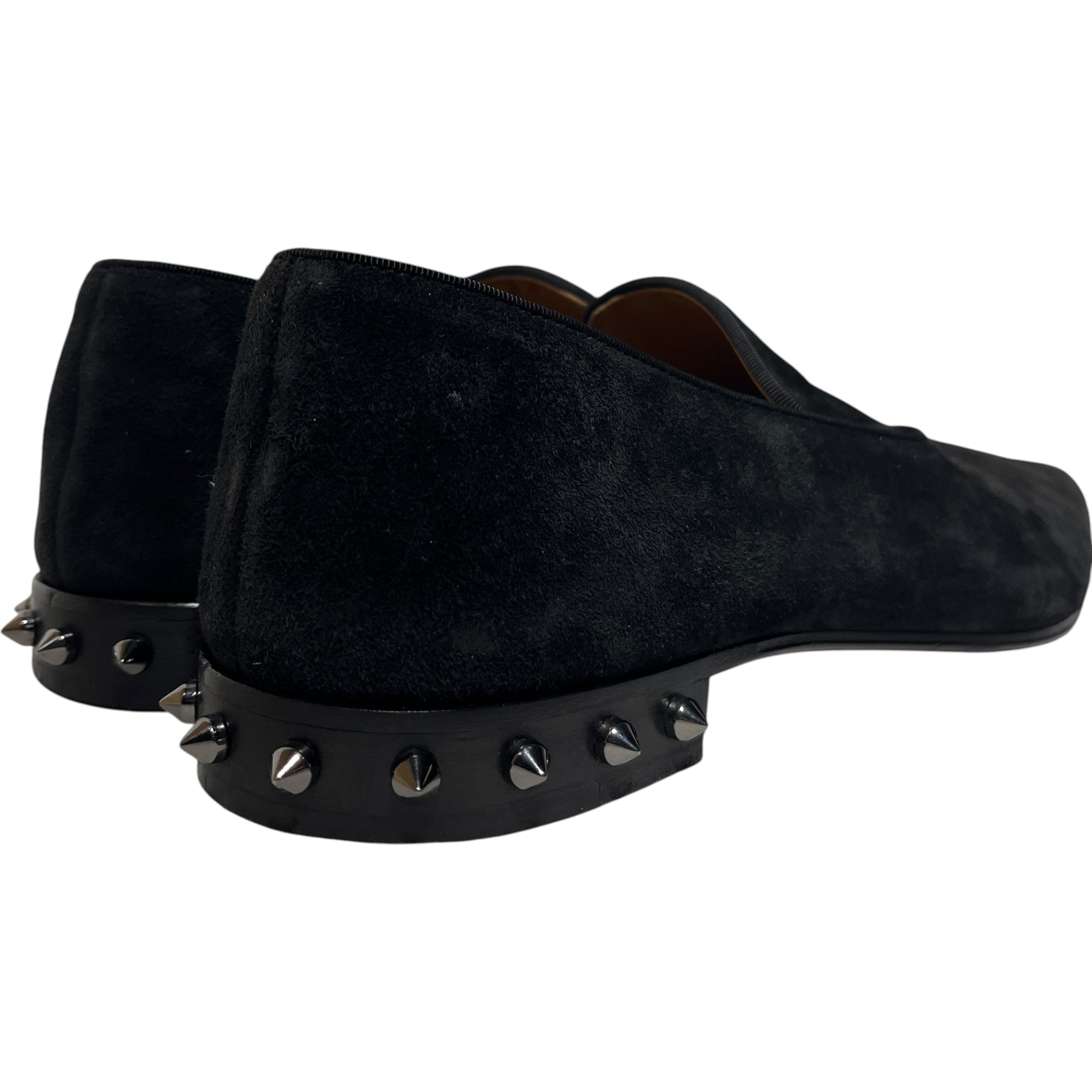 Christian Louboutin/Loafers/EU 45.5/Suede/BLK/studded heel view 2