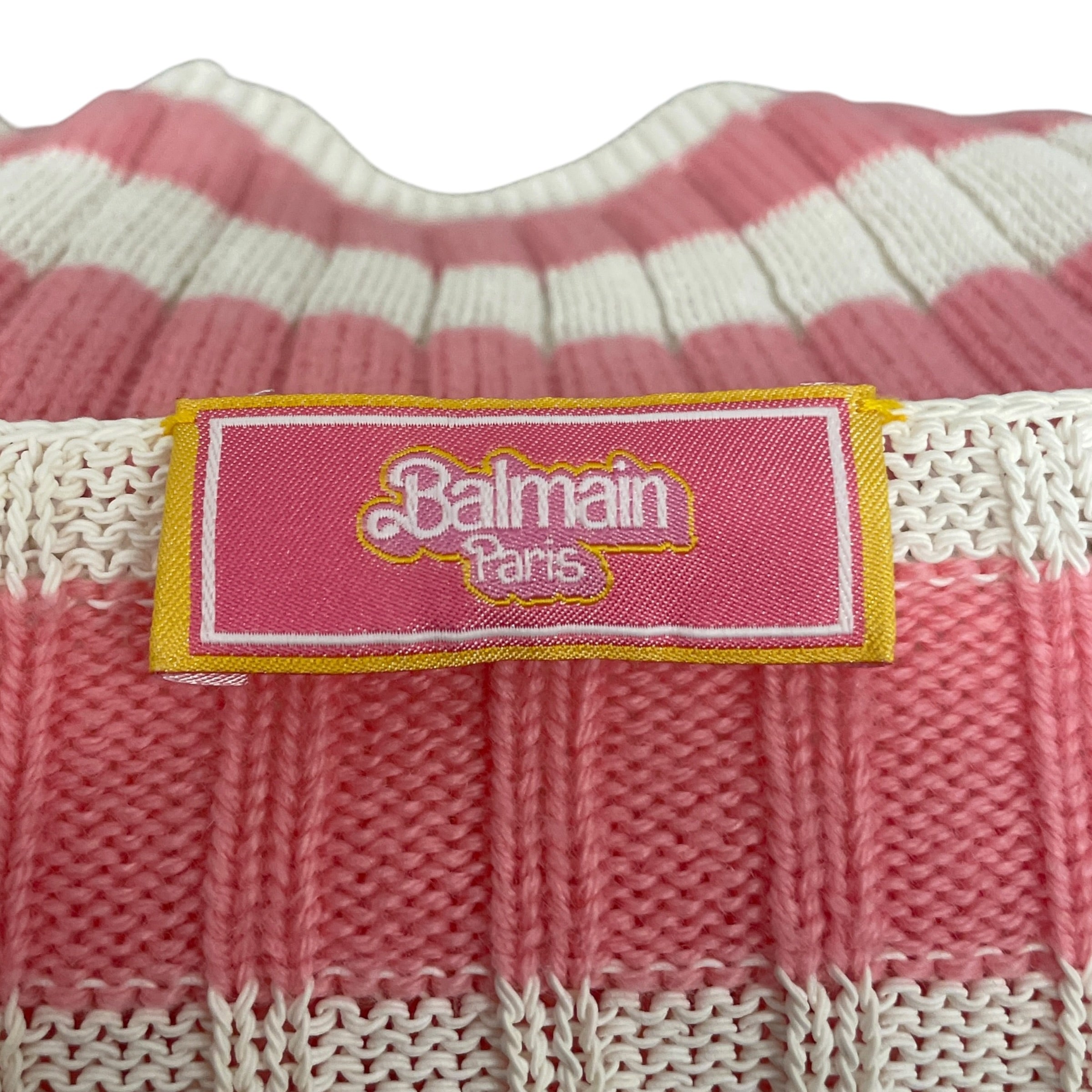 BALMAIN/Barbie/Sweater/34/Stripe/Cotton/PNK/barbie view 3