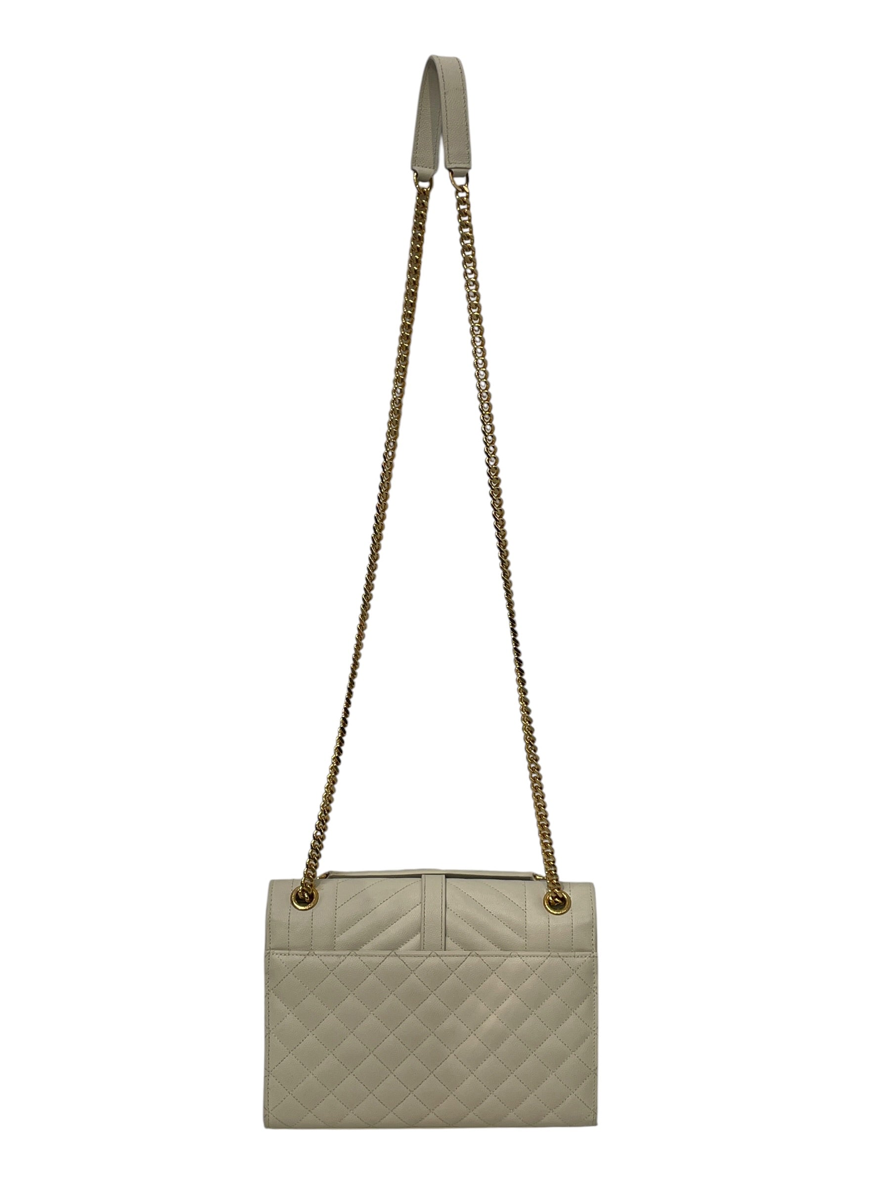 SAINT LAURENT/Cross Body Bag/Leather/CRM/MEDIUM ENVELOPE view 2