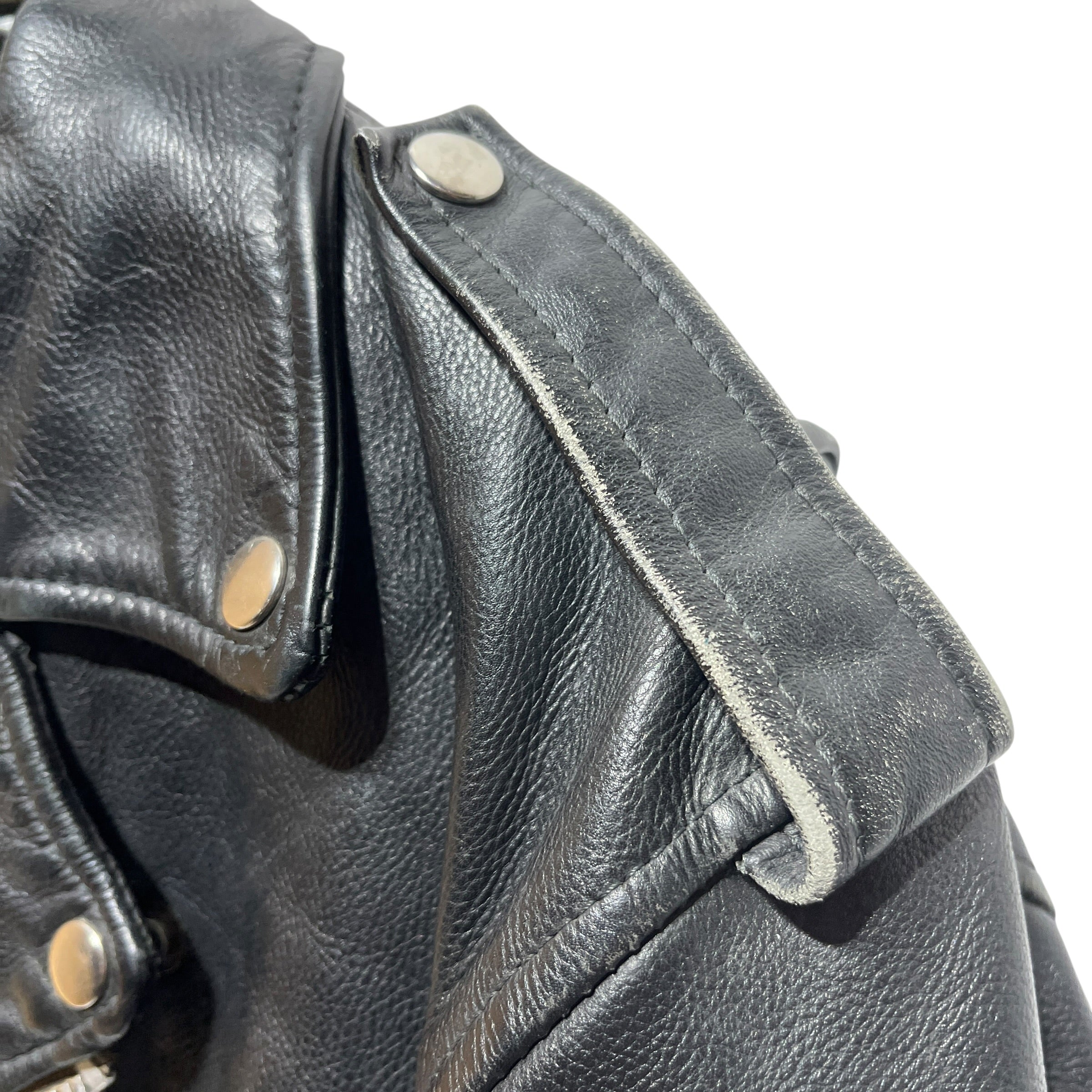 Wilsons Leather/Leather Jkt/38/Leather/BLK/faux fur lined (broken zip pul view 6