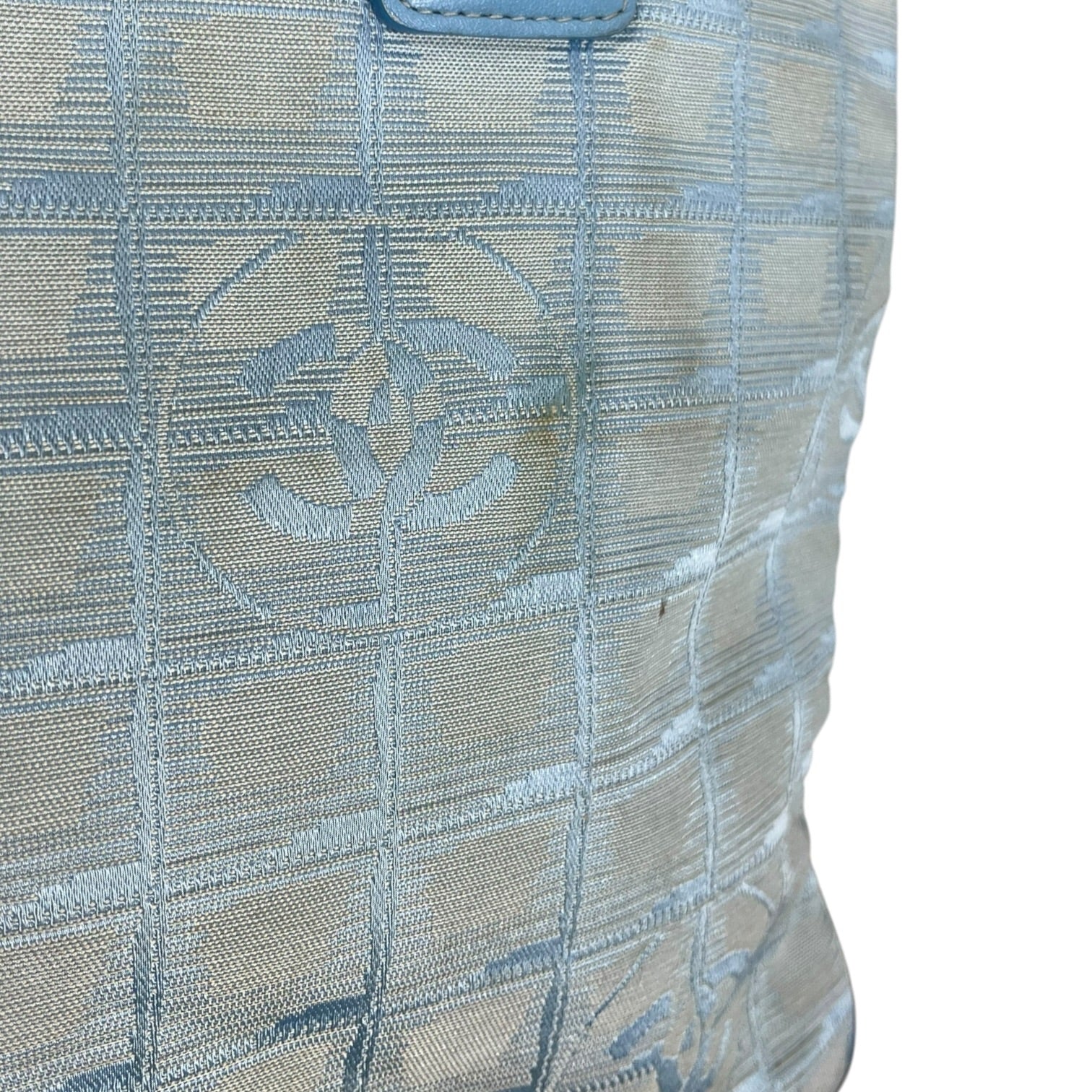 CHANEL/Hand Bag/Monogram/Cotton/BLU/Travel Ligne Tote view 4