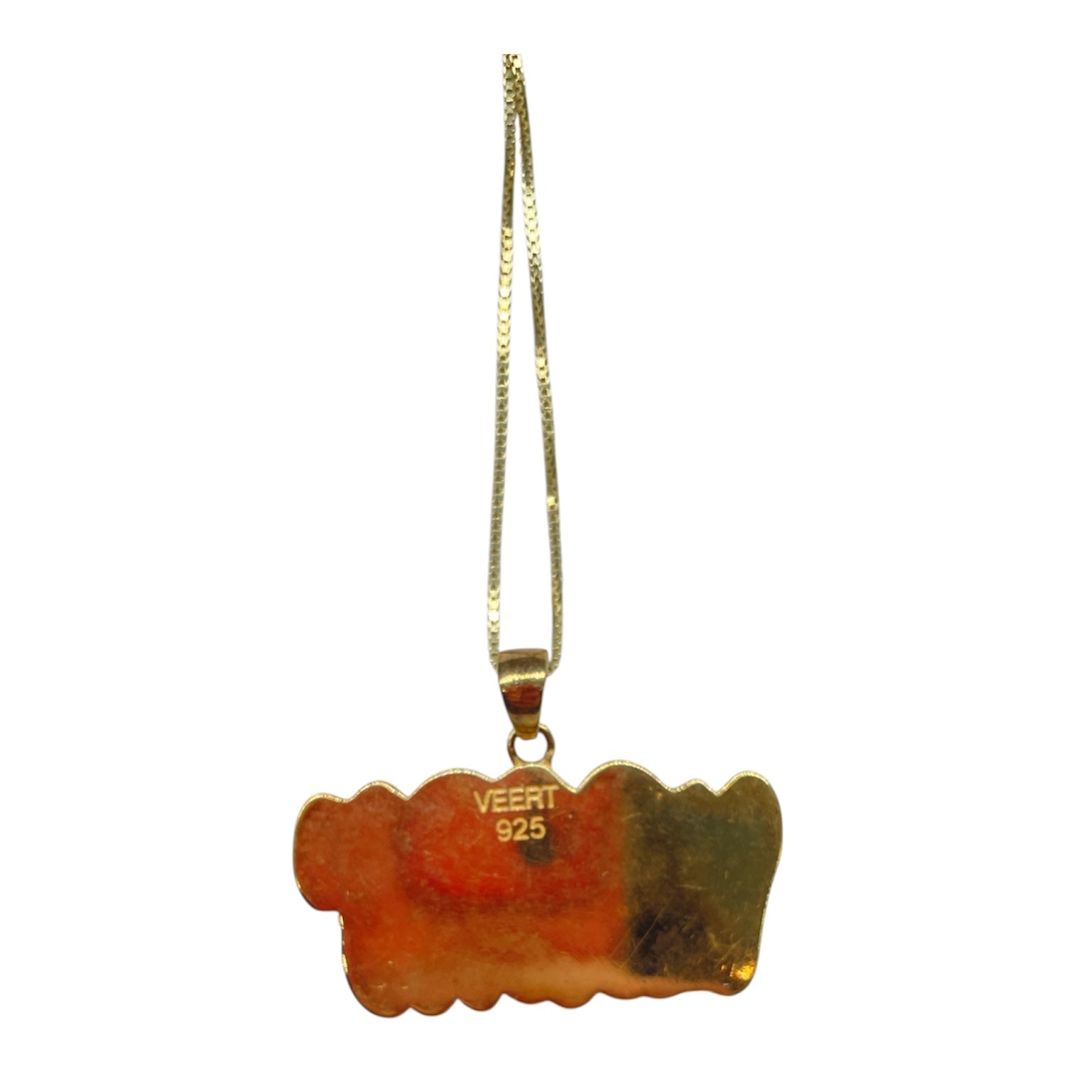 VEERT/Necklace/SILVER/Color Stone/GRN/ENAMEL LOGO PENDANT NECKLACE view 3