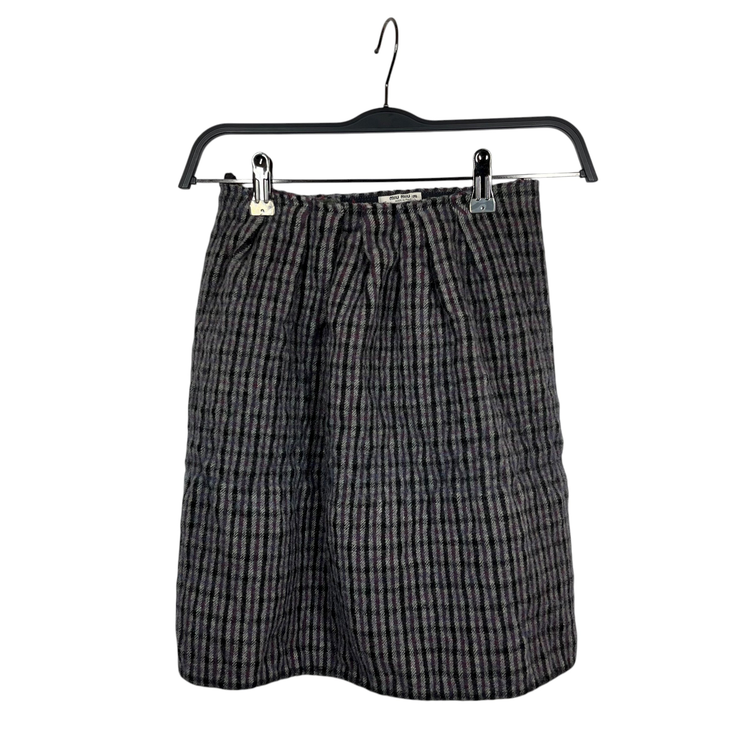 MIU MIU/Skirt/38/Plaid/Wool/GRY/ view 1