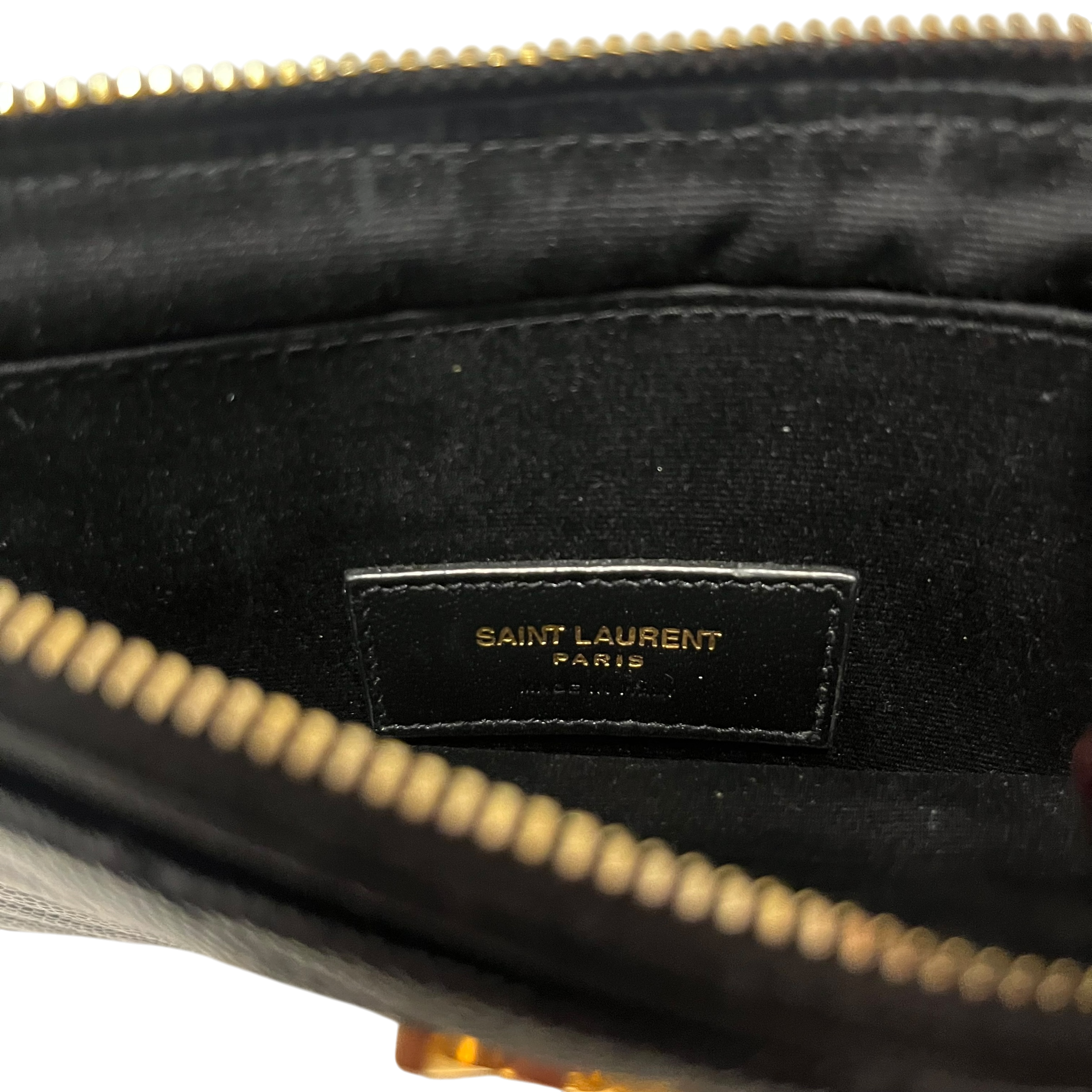 YVES SAINT LAURENT/Clutch Bag/Leather/BLK/grain de poudre chevron view 5