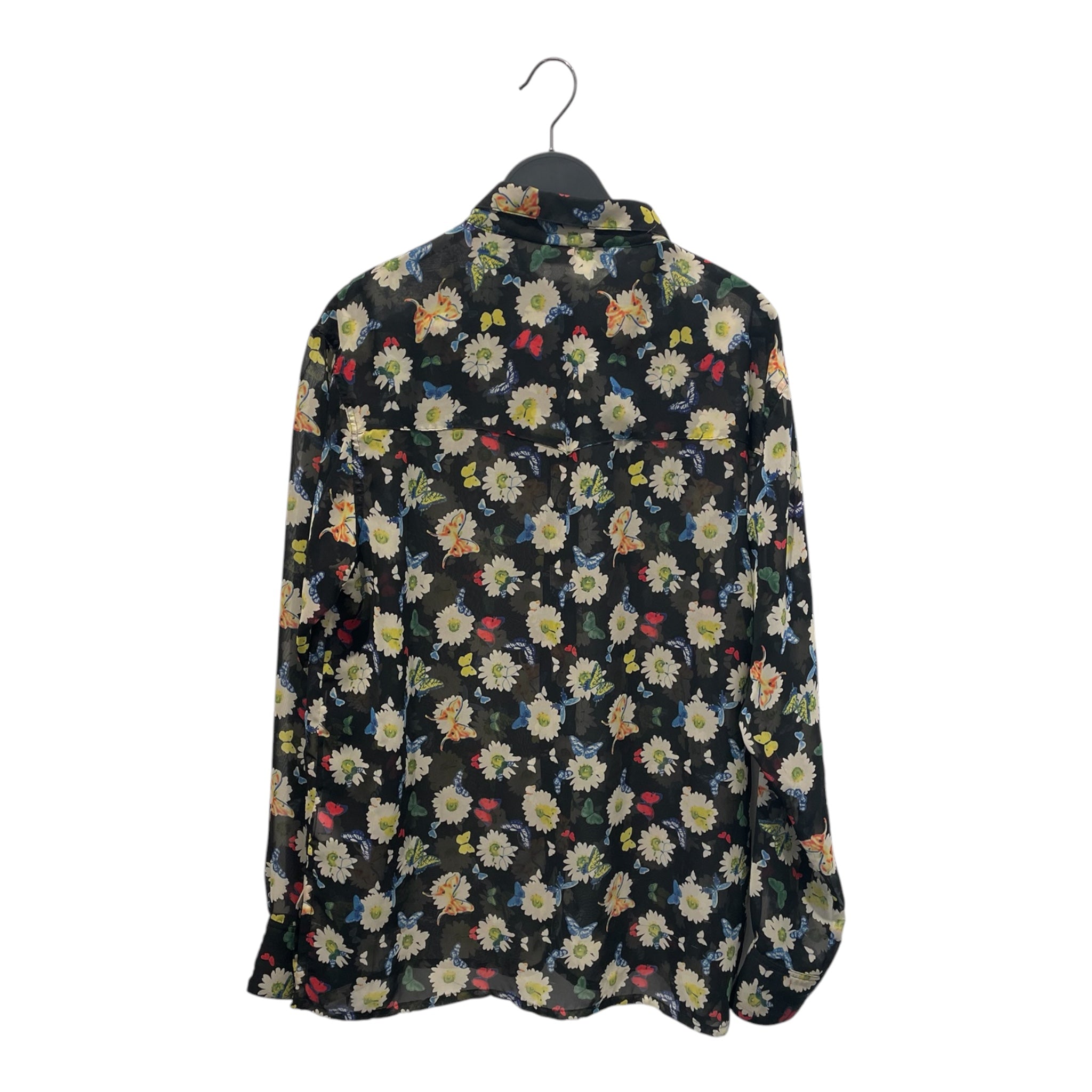 ALEXANDER DIGENOVA/LS Shirt/L/Rayon/BLK/Floral Pattern/FLOWERS AND BUTTERFLIES view 2