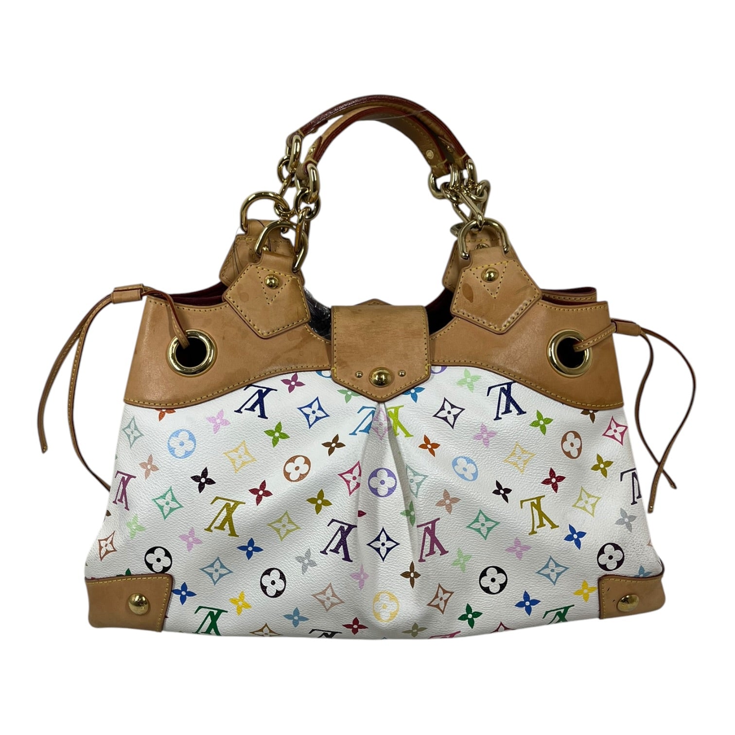 LOUIS VUITTON/Hand Bag/Monogram/Leather/WHT/Murakami Ursurla Bag view 2