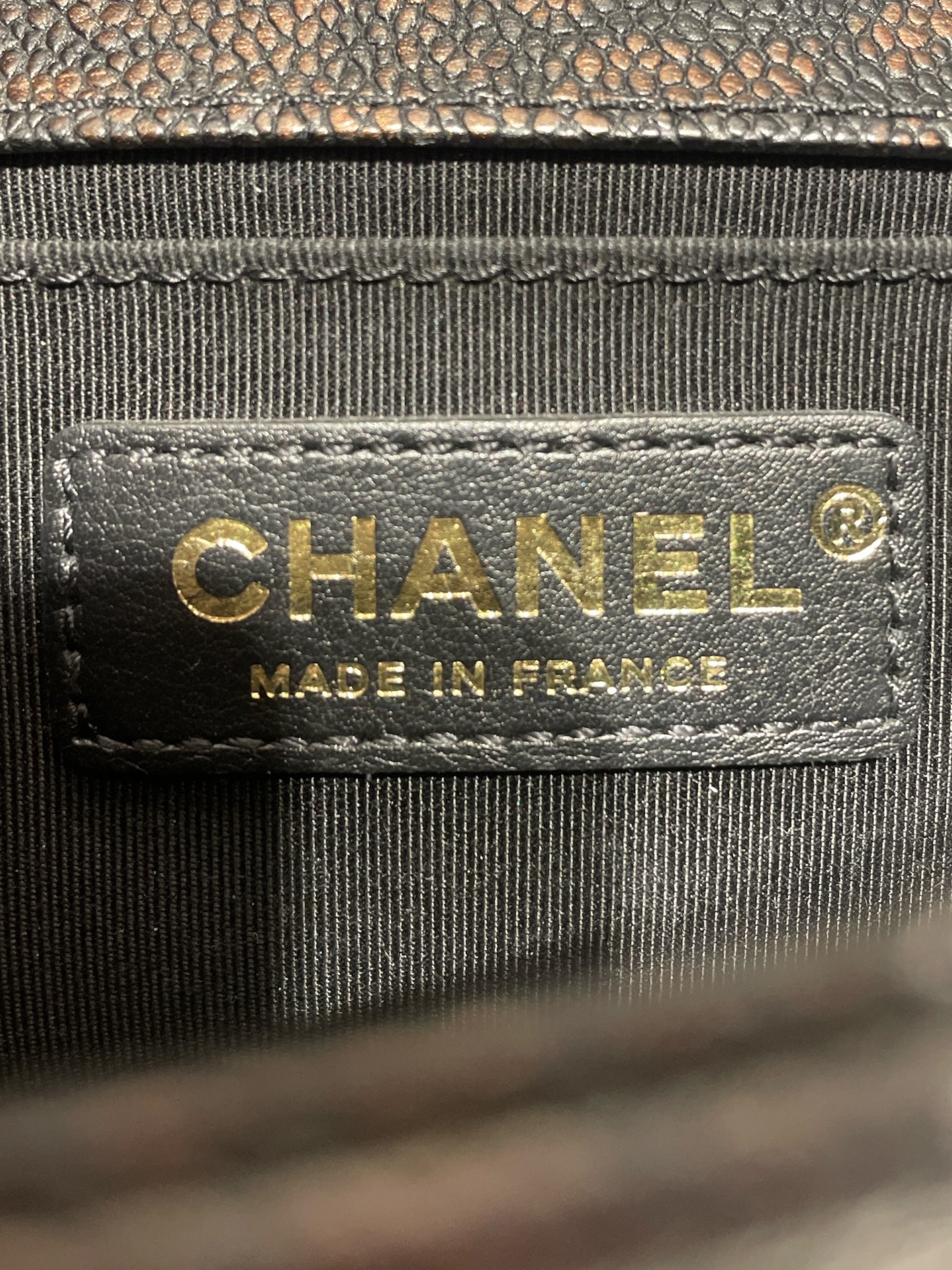 CHANEL/Cross Body Bag/Stripe/Leather/BLK/Small Boy Quilted Caviar view 5