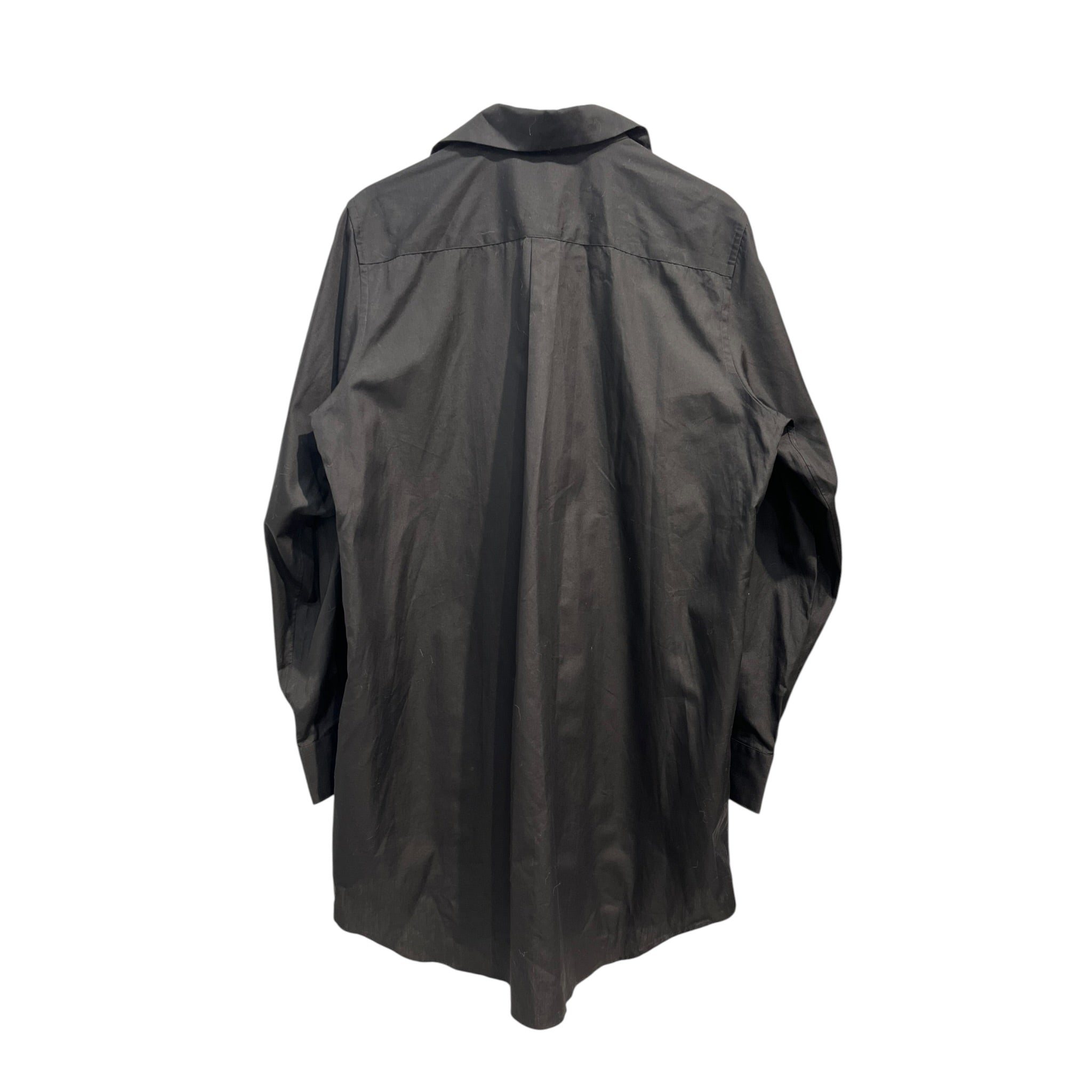 COMME des GARCONS/LS Blouse/S/Cotton/BLK/ruffle front button down view 2