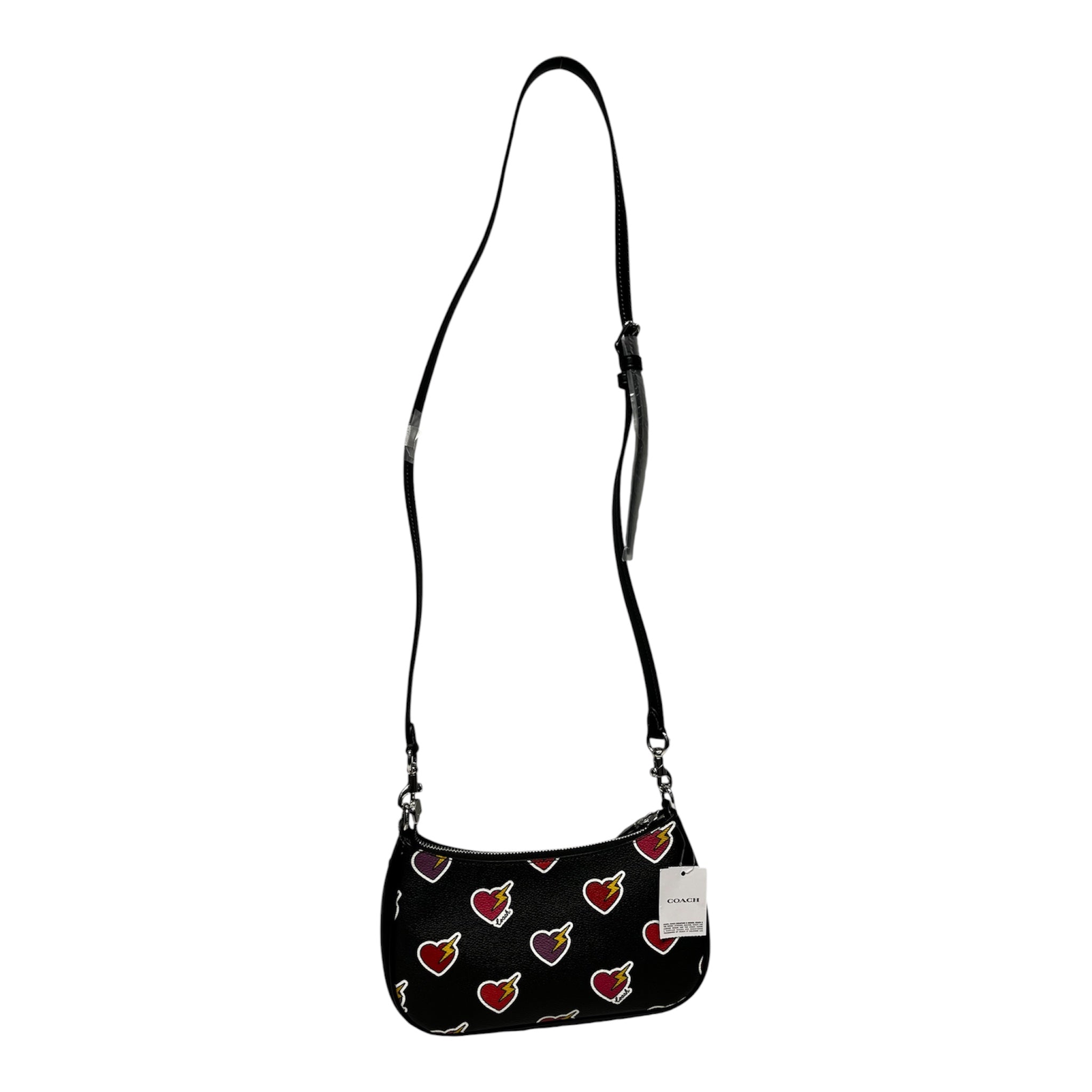 COACH/Cross Body Bag/All Over Print/Leather/BLK/Teri Heart Bolt Shoulder Bag view 2