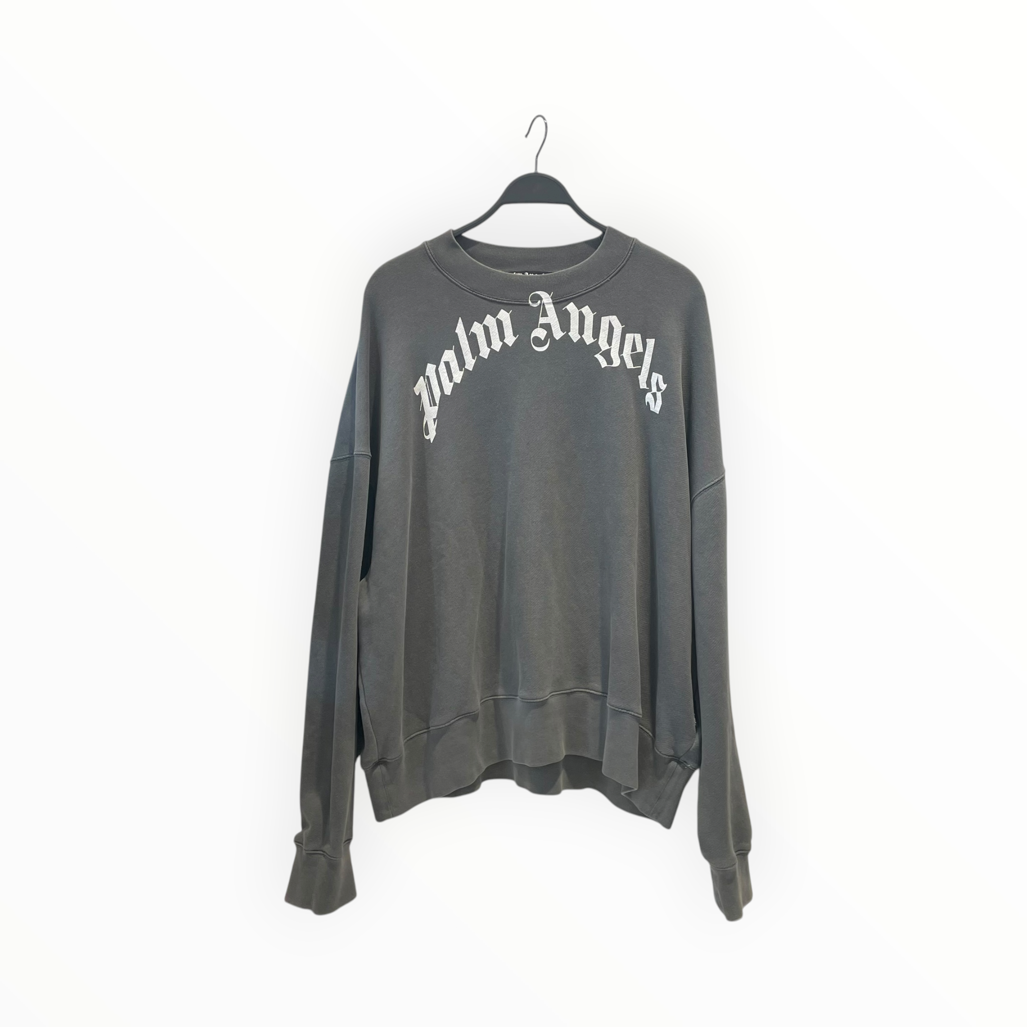 Palm Angels/Sweatshirt/2X/Cotton/GRY/CD curved logo crewneck view 1