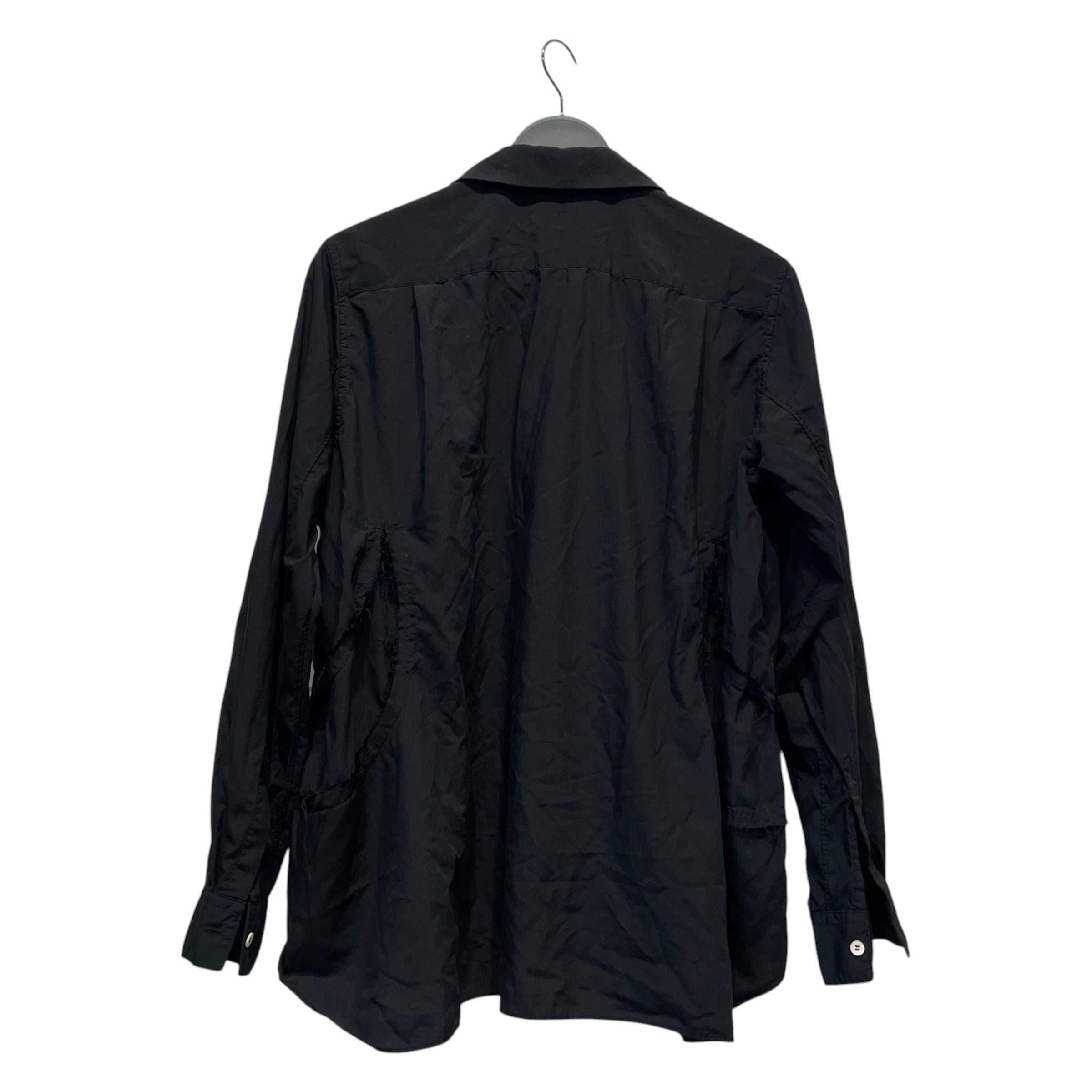 BLACK COMME des GARCONS/LS Shirt/M/Cotton/BLK/DISTRESSED CUT OUT view 2
