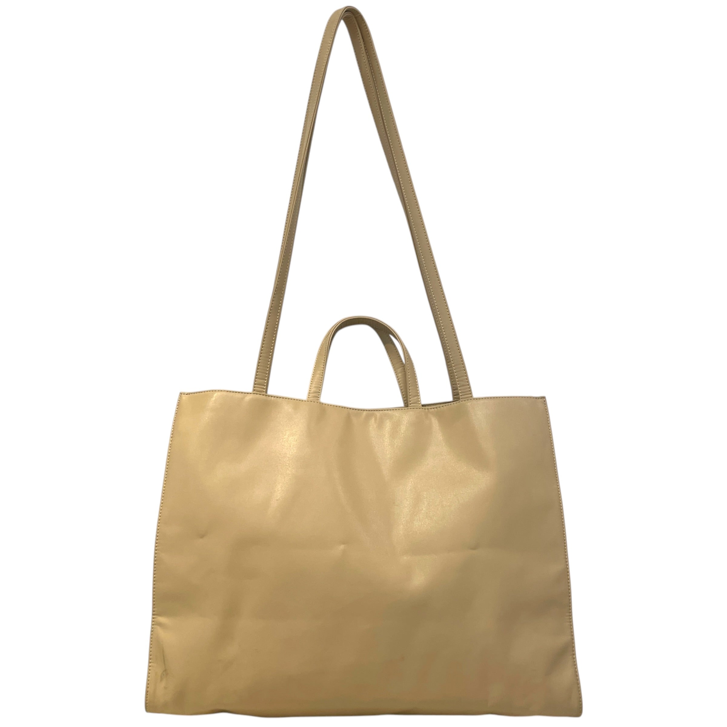 Telfar/Tote Bag/Faux Leather/BEG/ view 2