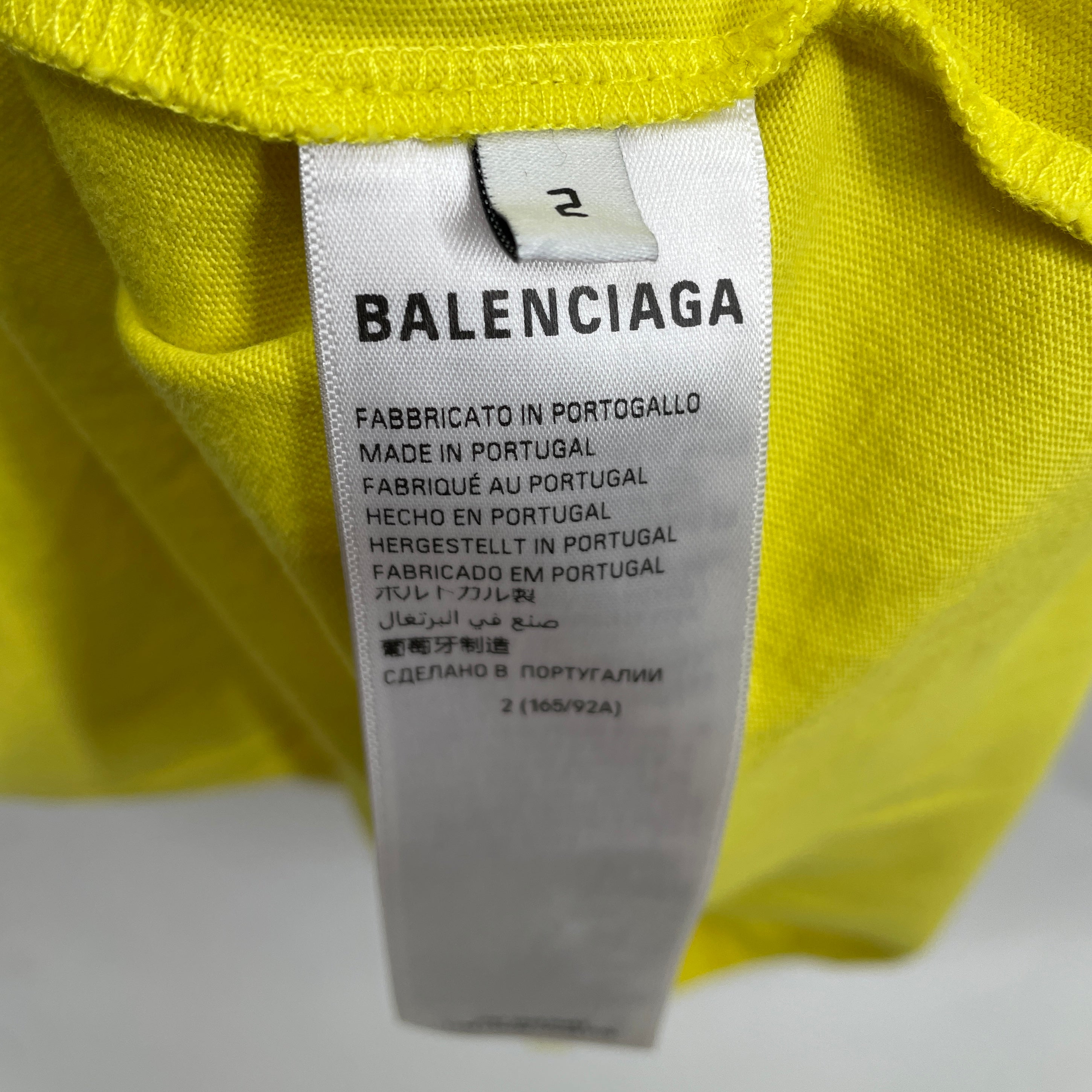 BALENCIAGA/T-Shirt/2/Cotton/YEL/Graphic/RED LETTER LOGO/FLAME view 4