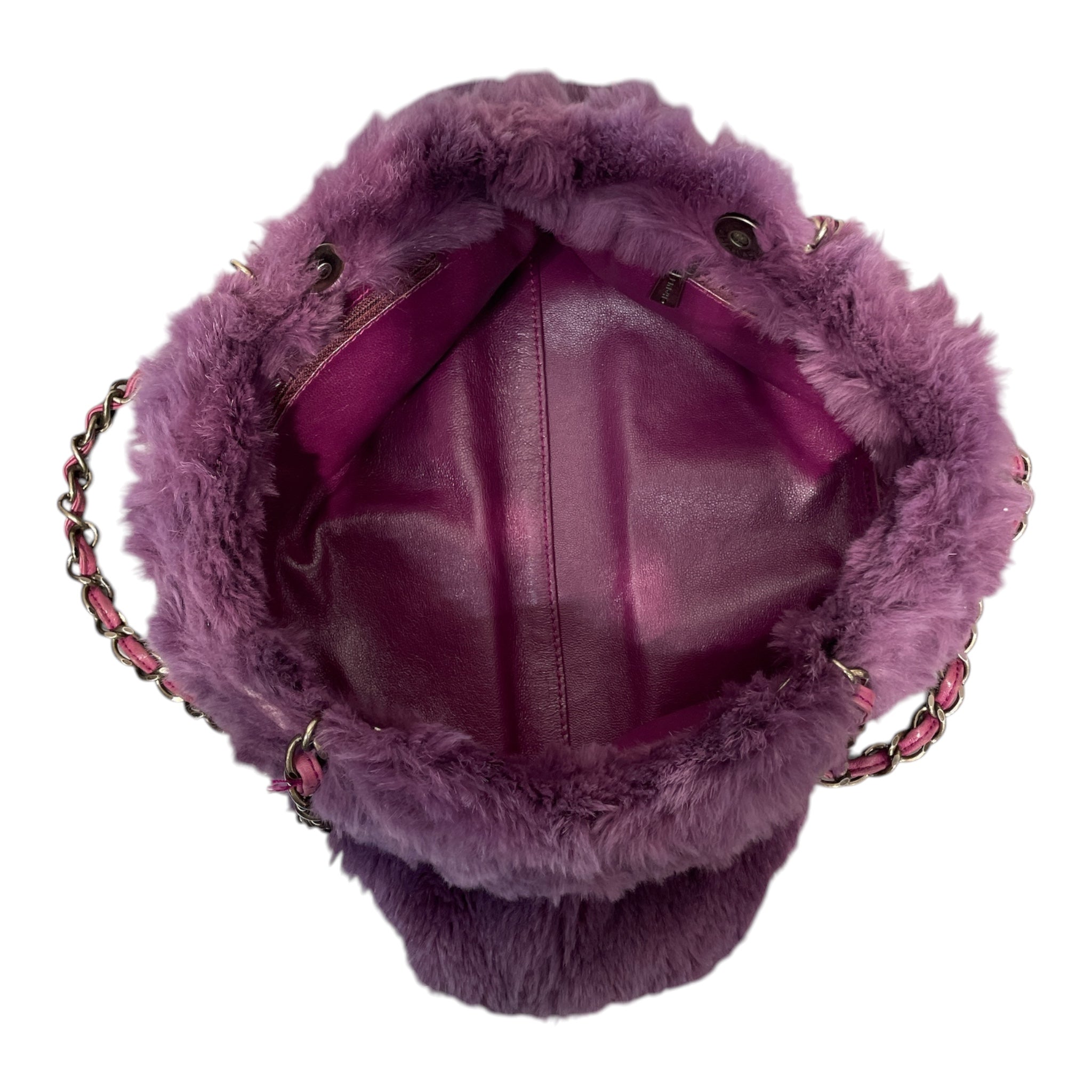 CHANEL/Cross Body Bag/Fur/PPL/PURPLE RABBIT FUR view 3