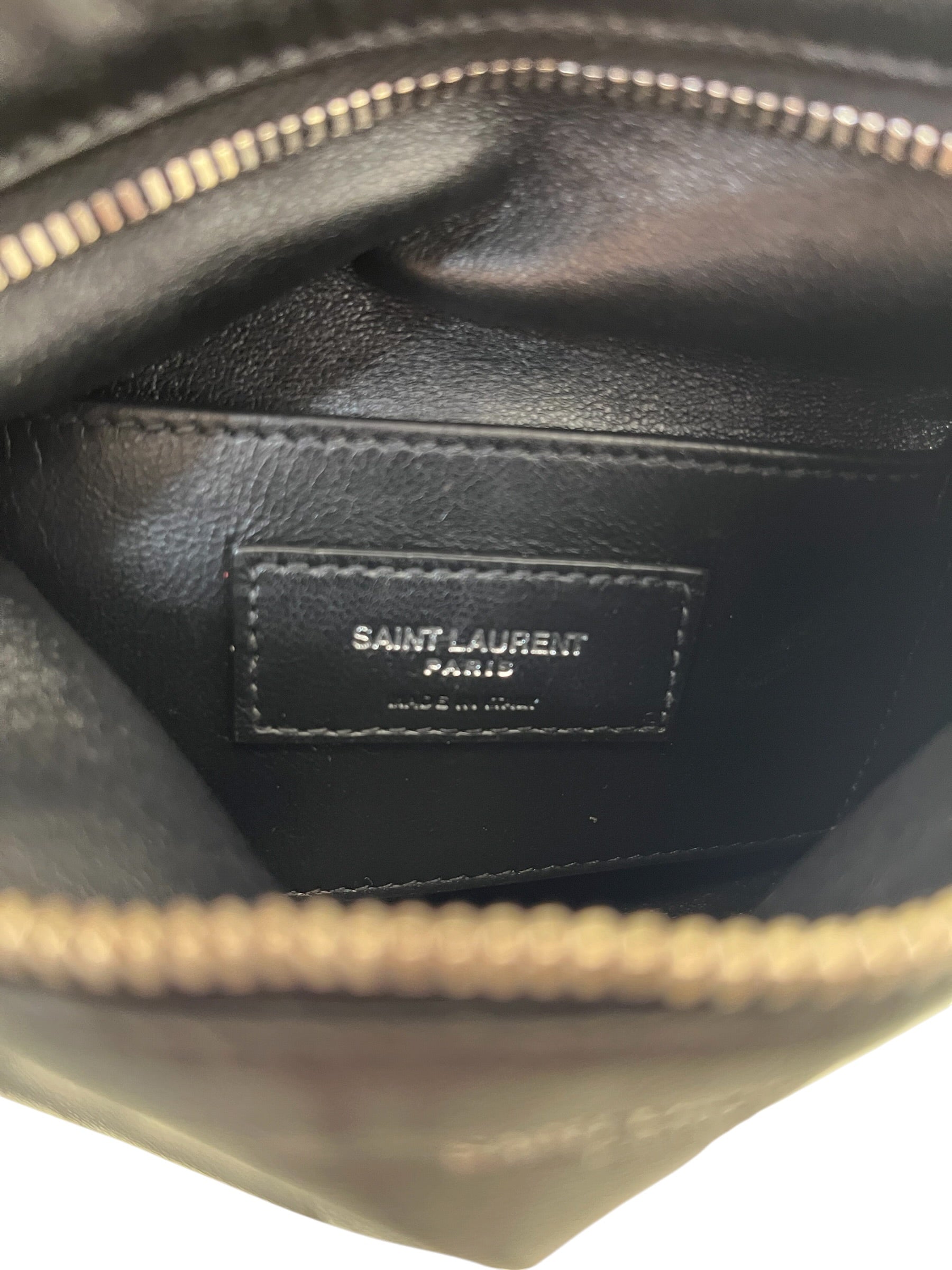 SAINT LAURENT/Pouch/Stripe/Leather/BLK/Calfskin pouch view 8