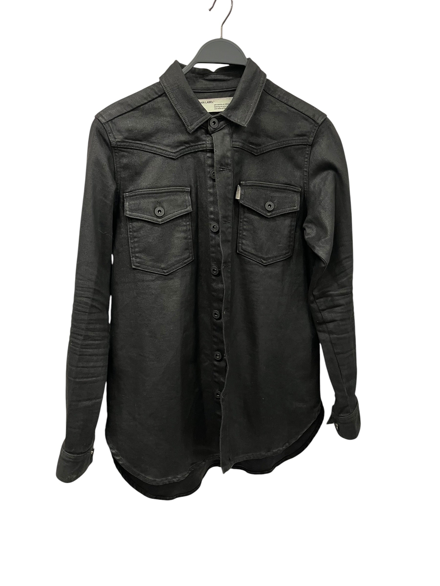 OFF-WHITE/Denim Jkt/XXS/Cotton/BLK/Single Breasted/WAXED DENIM LS TOP view 1