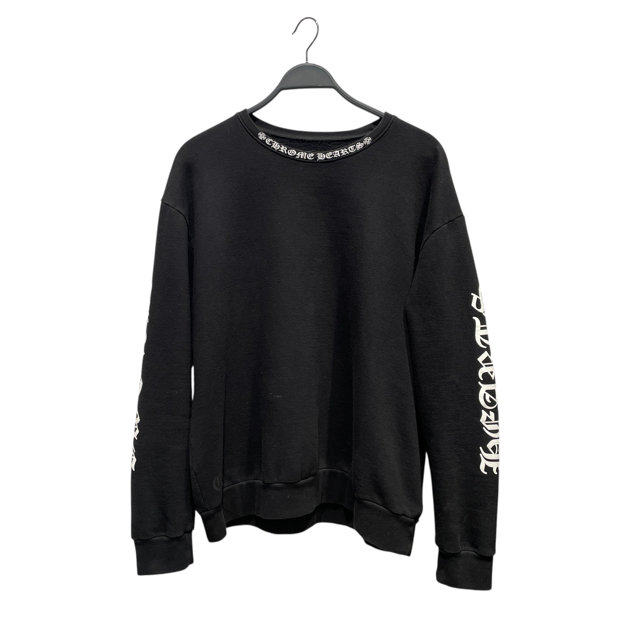 CHROME HEARTS/Sweatshirt/M/Cotton/BLK/Neck spell out view 1