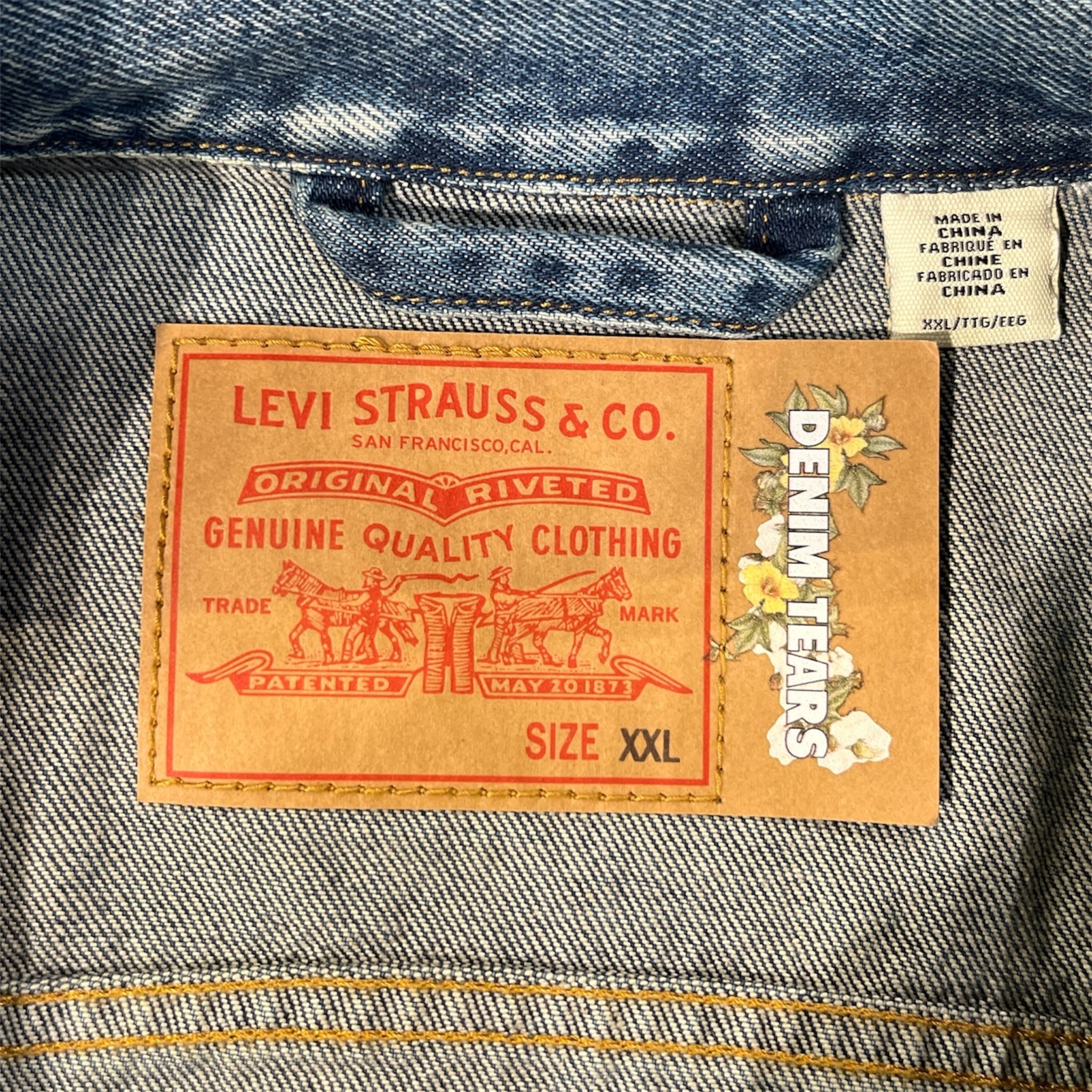 DENIM TEARS/Denim Jkt/XXL/Cotton/BLU/Graphic/COTTON WREATH view 3
