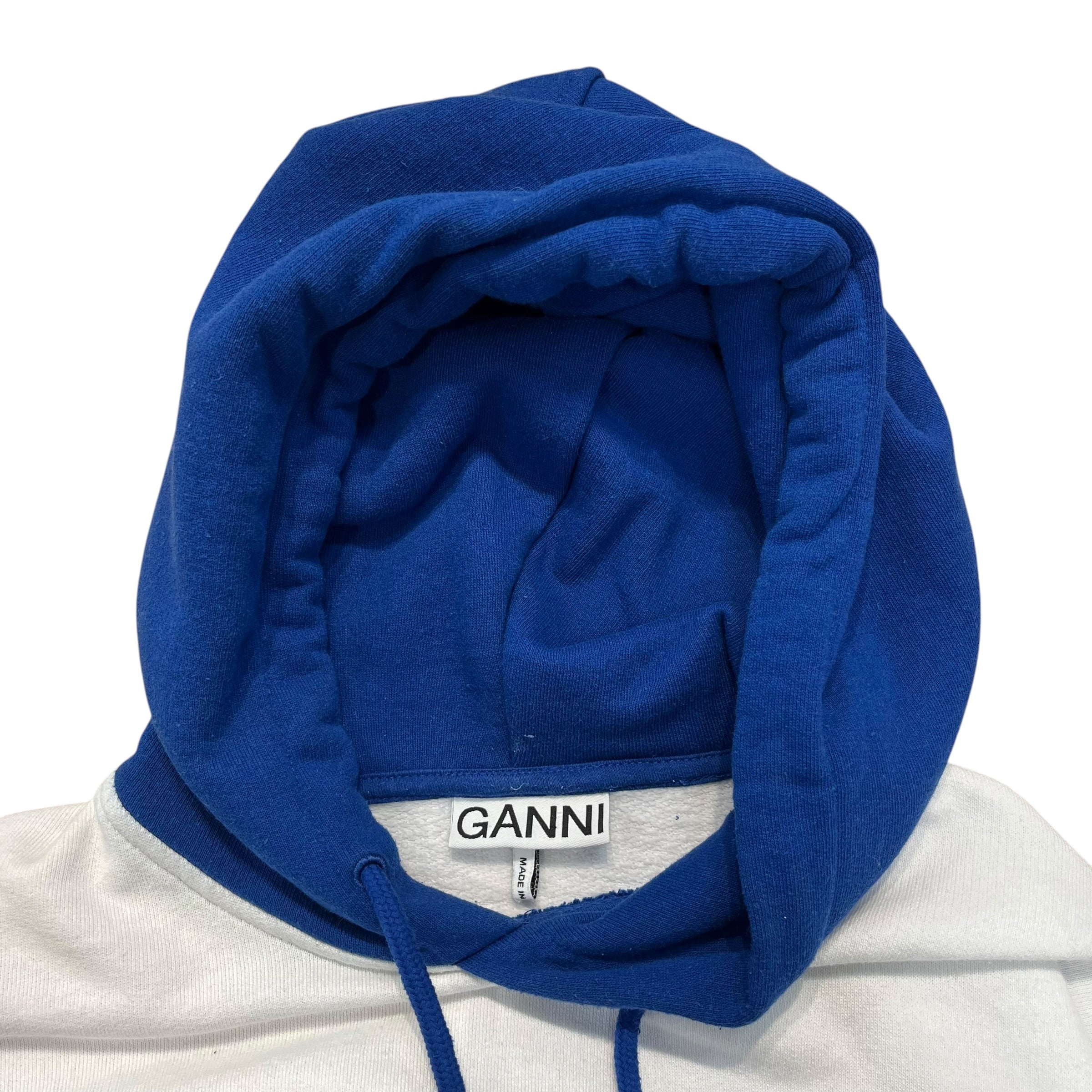 GANNI/Hoodie/M/Cotton/BLU/BLU/WHT COLORBLOCK view 3