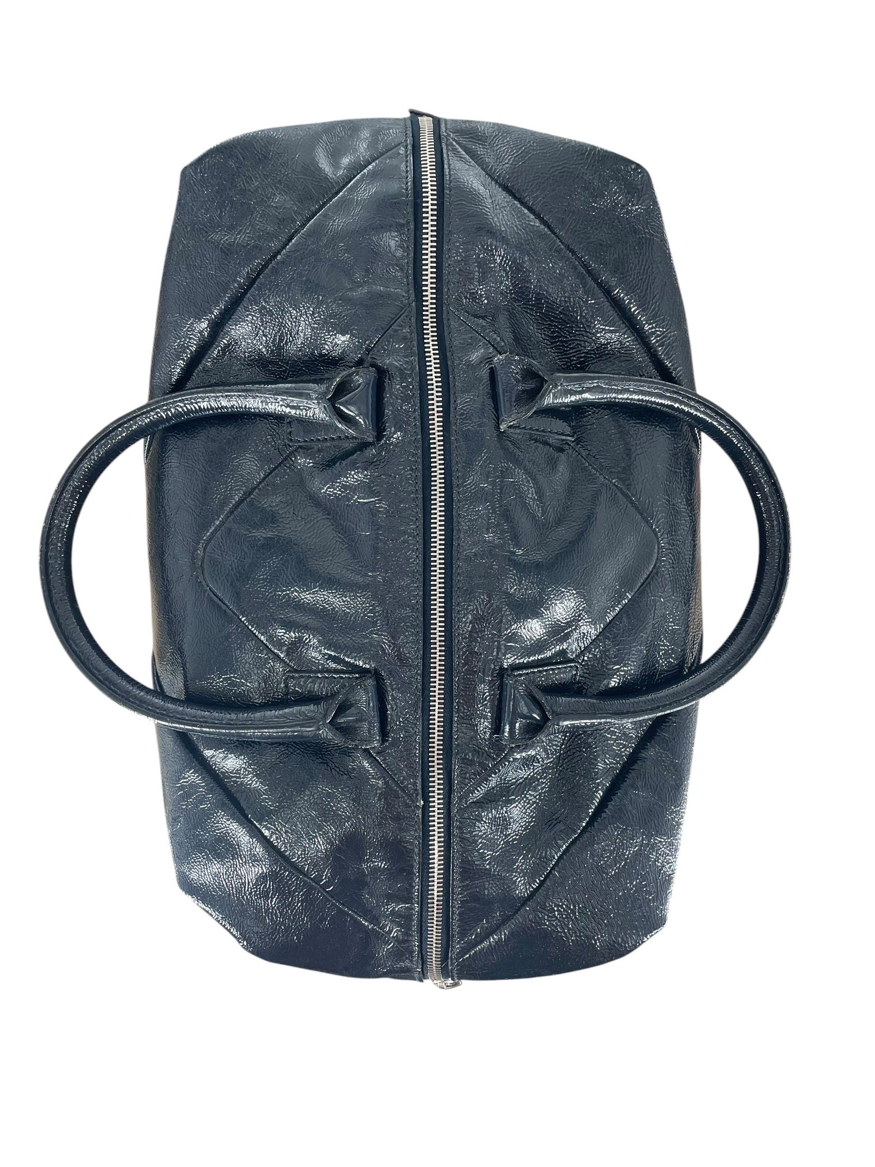 YVES SAINT LAURENT rive gauche/Cross Body Bag/Leather/GRY/PATENT BOSTON BAG view 5