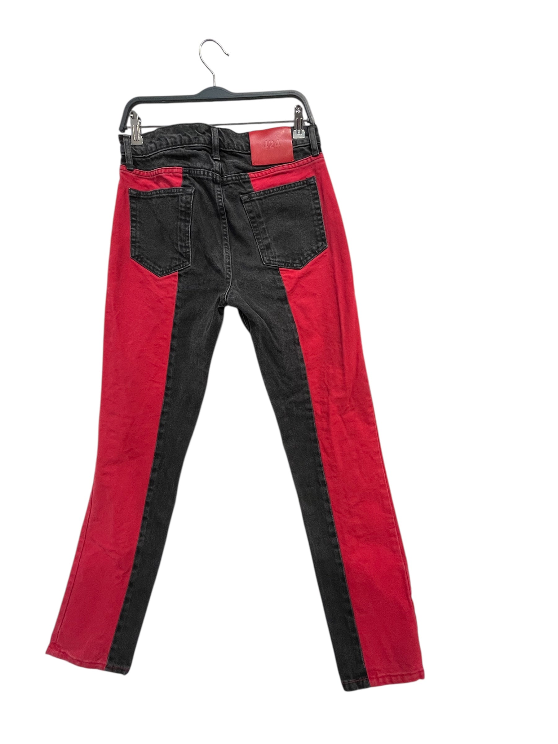 424(FourTwoFour)/Pants/S/Cotton/GRY/red panel jeans view 2
