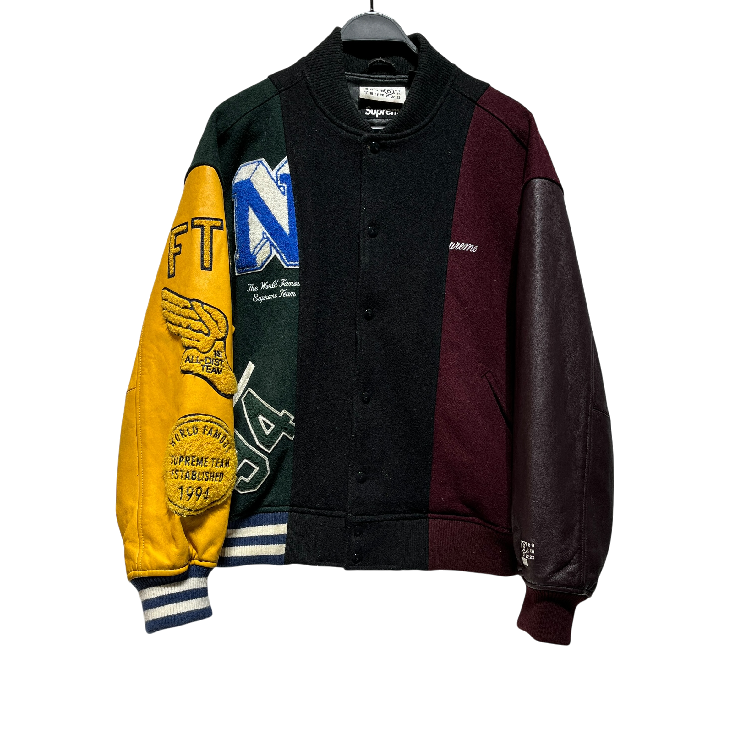 Supreme/MM6/Jacket/L/Leather/BLK/SPLIT VARSITY view 1