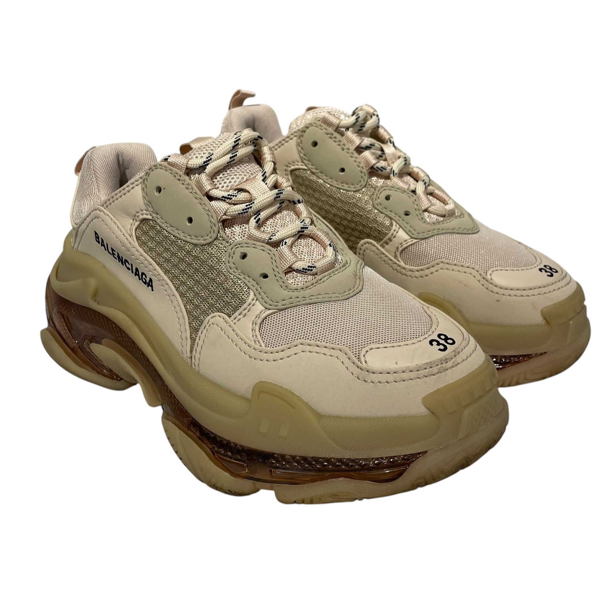 BALENCIAGA/Low-Sneakers/US 8/Nylon/CRM/544351 triples women view 1