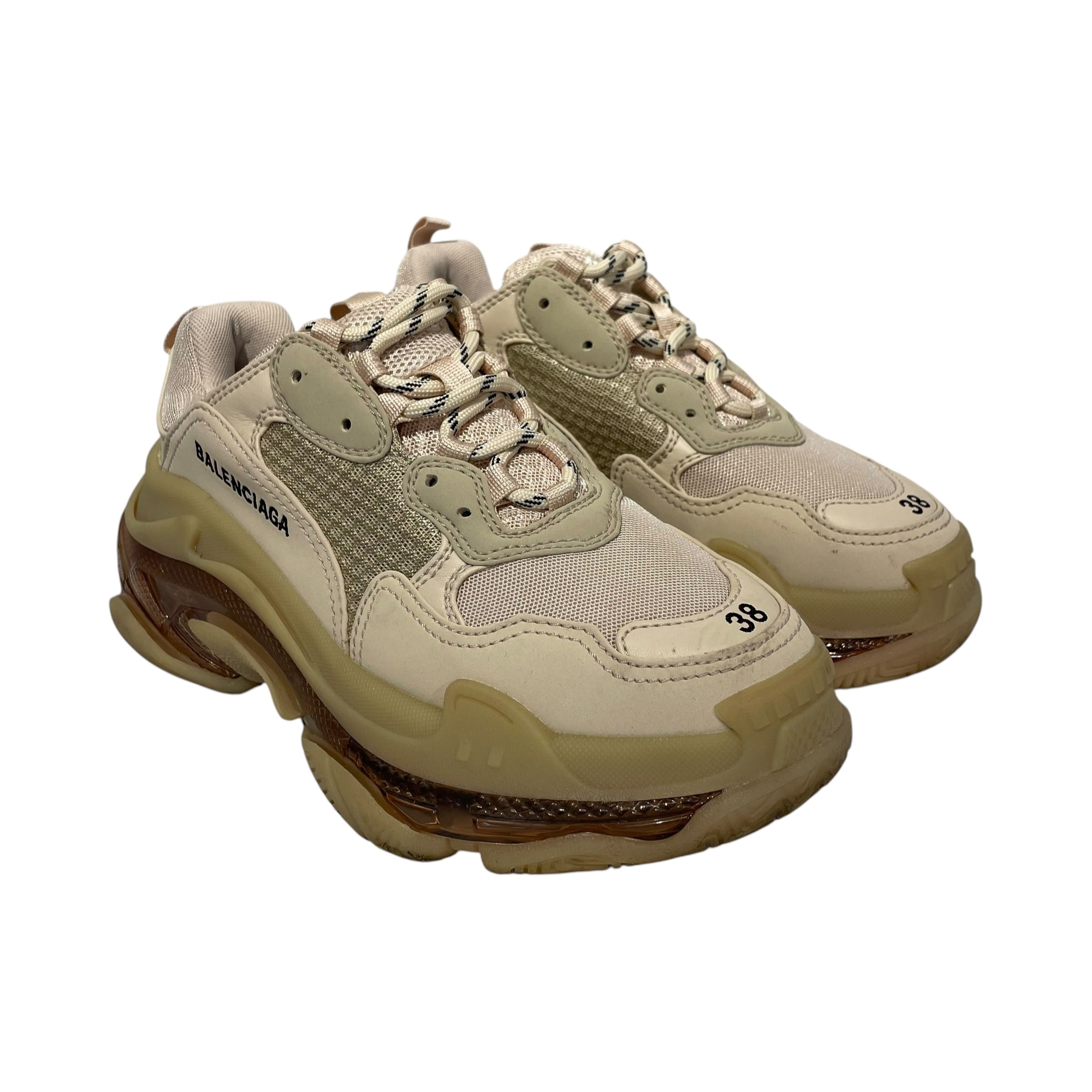 BALENCIAGA/Low-Sneakers/US 8/Nylon/CRM/544351 triples women view 1