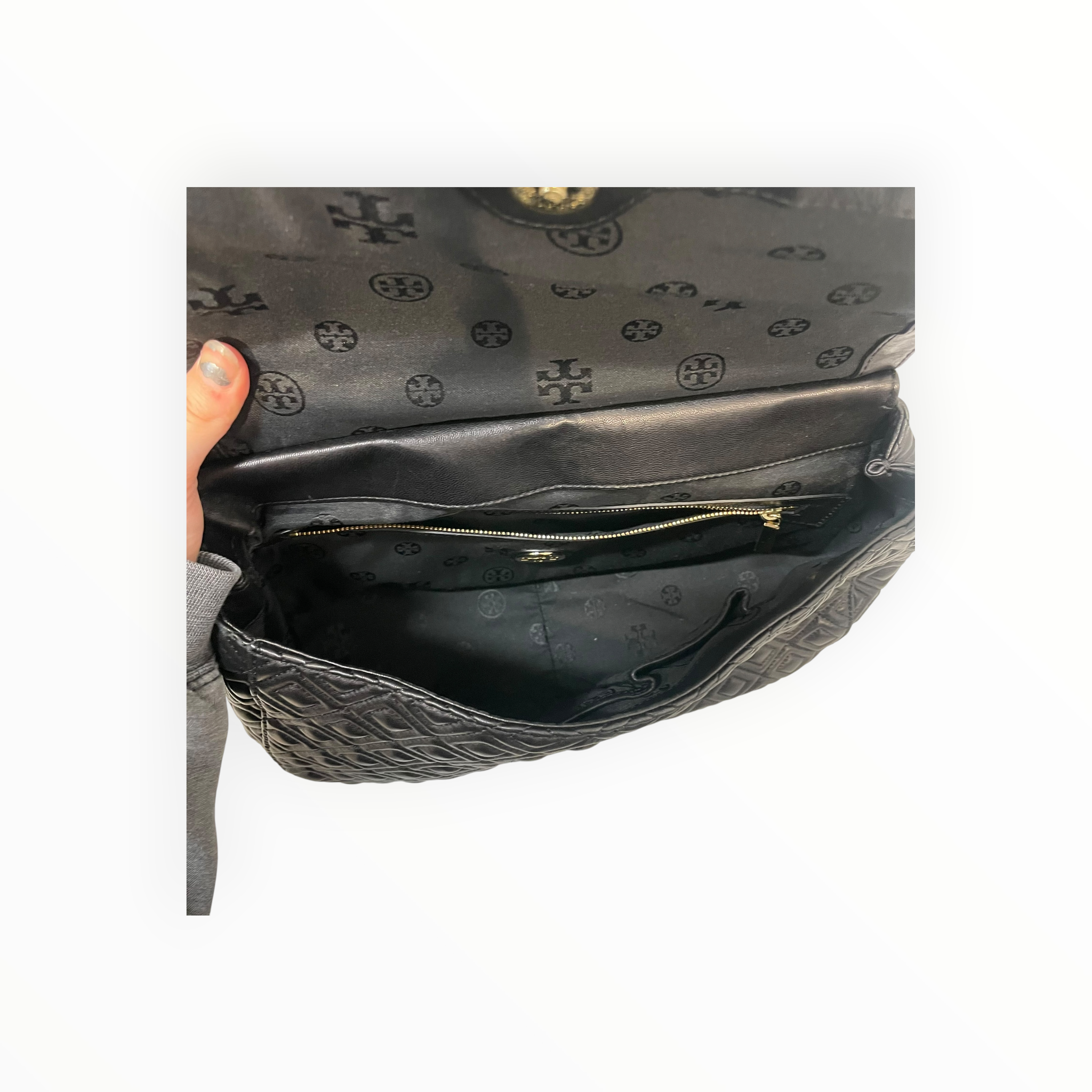 TORY BURCH/Cross Body Bag/All Over Print/Leather/BLK/ view 4
