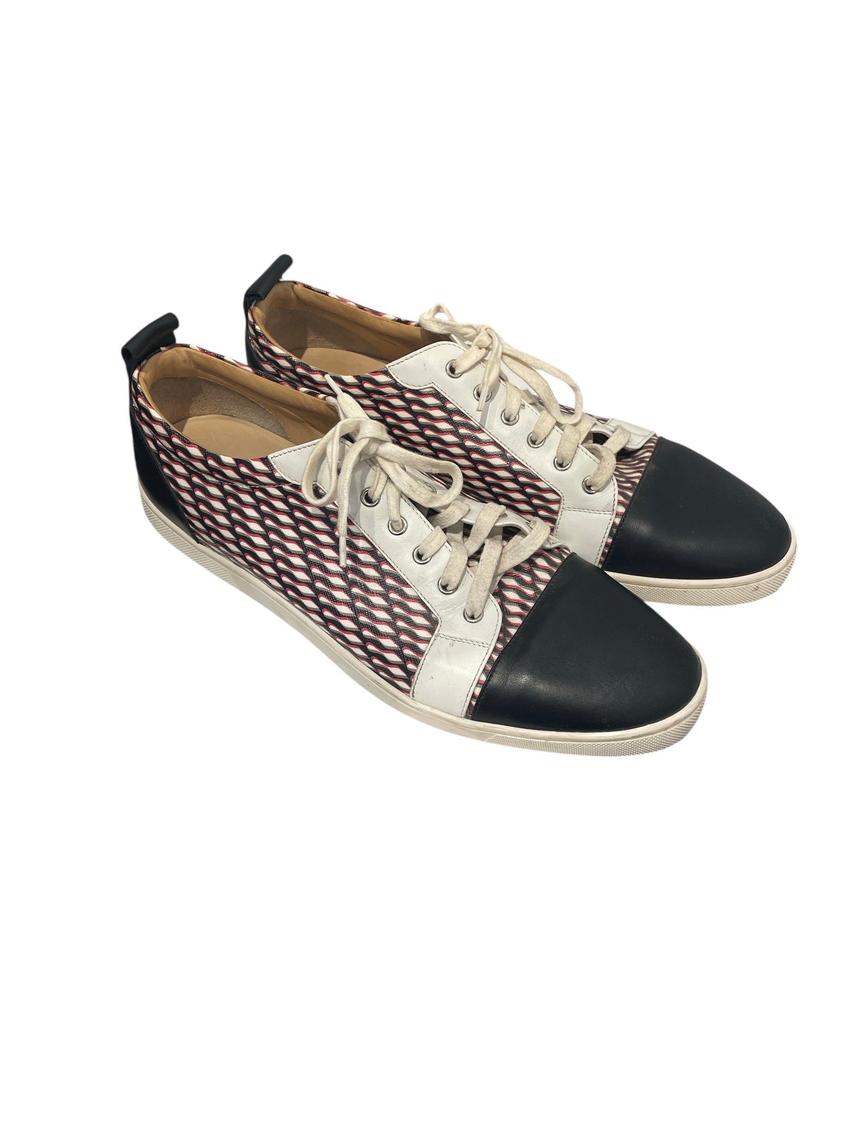 Christian Louboutin/Low-Sneakers/EU 46/All Over Print/Leather/BLK/CLASSIC LACE SNEAKER SQUIGGLE view 1