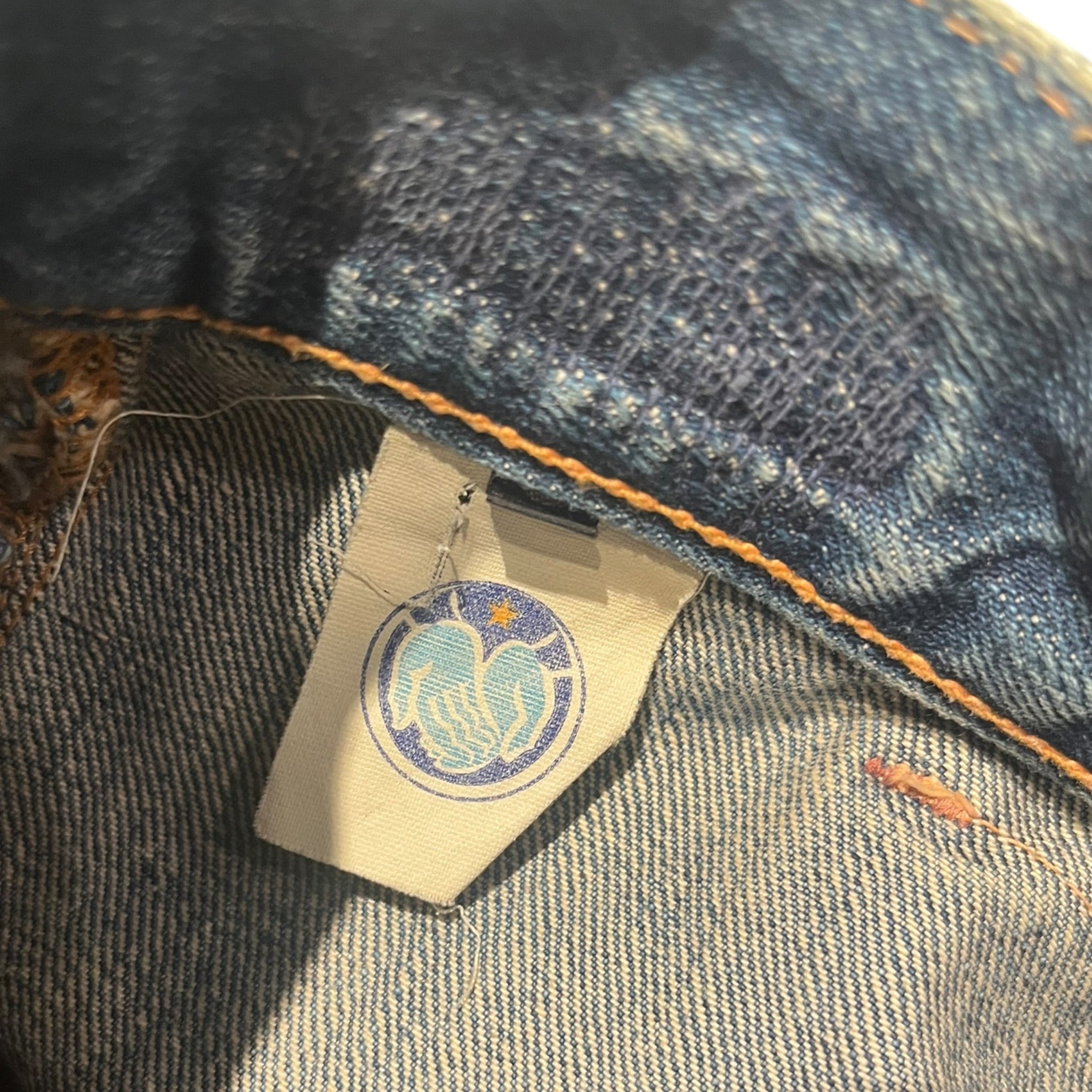 KAPITAL/Pants/0/Cotton/BLU/darned double button view 3