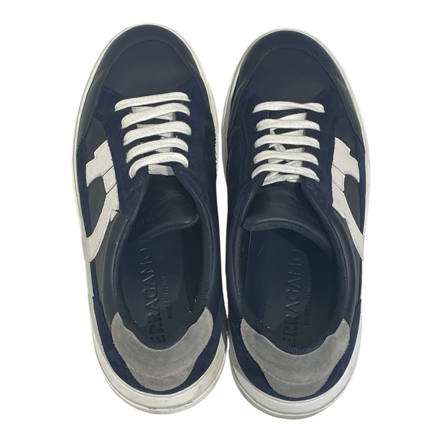 Salvatore Ferragamo/Low-Sneakers/US 11/Leather/NVY/Low Sneaker w/ Gancini Detail view 3