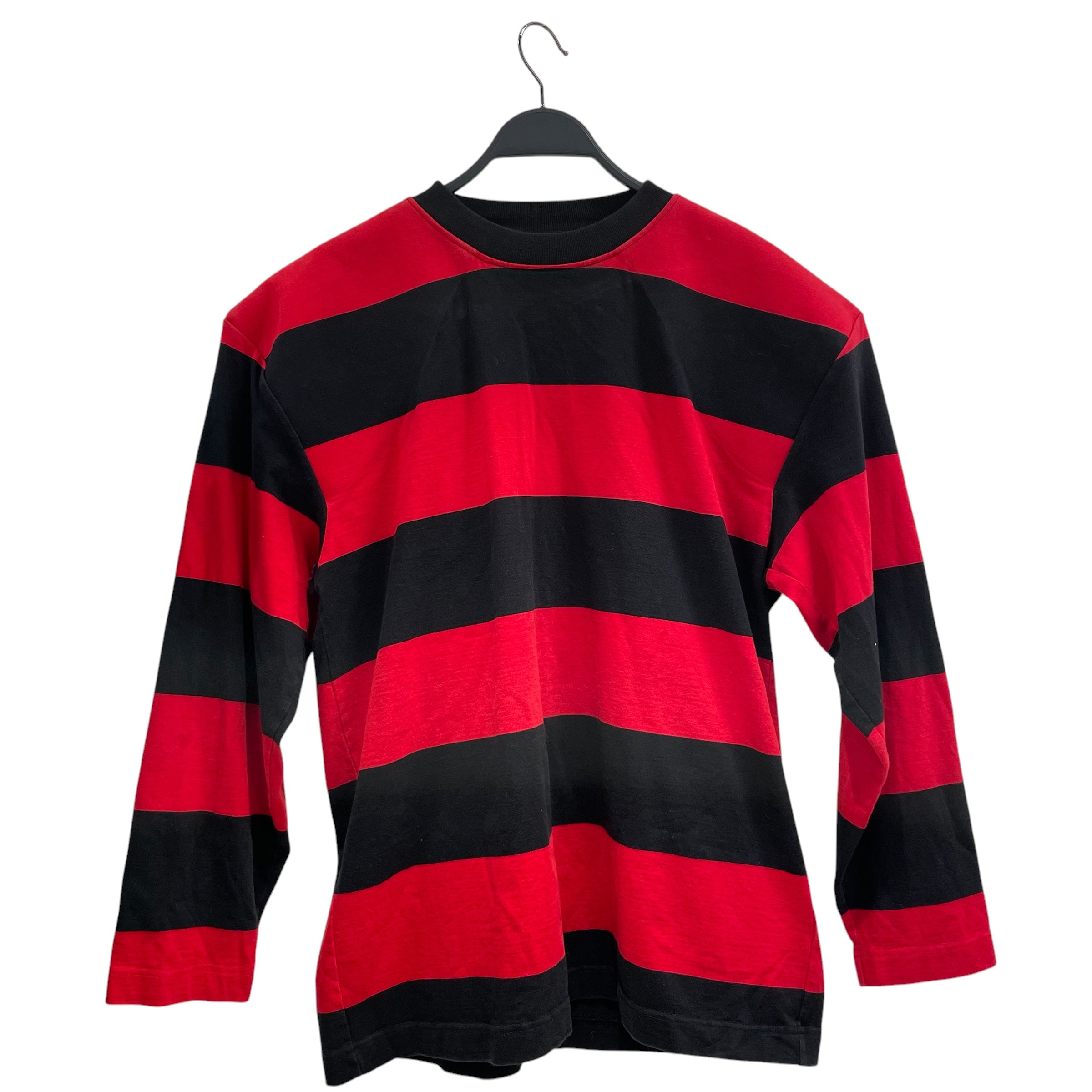 VETEMENTS/LS Cut & Sew/L/Stripe/Cotton/RED/blk&red strips/longsleeve view 1