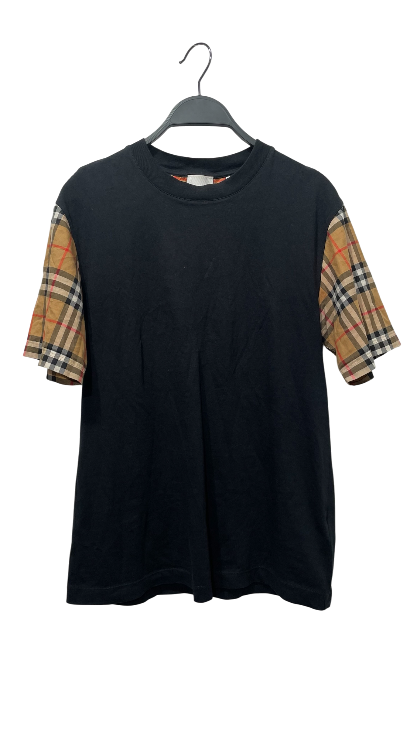 BURBERRY LONDON/T-Shirt/XXS/Plaid/Cotton/BLK/PLAID SLEEVES view 1