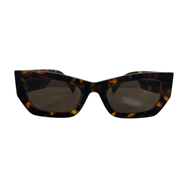 MIU MIU/Sunglasses/Tortoiseshell Pattern/BRW/DBLE GLD LOGO ON SIDE