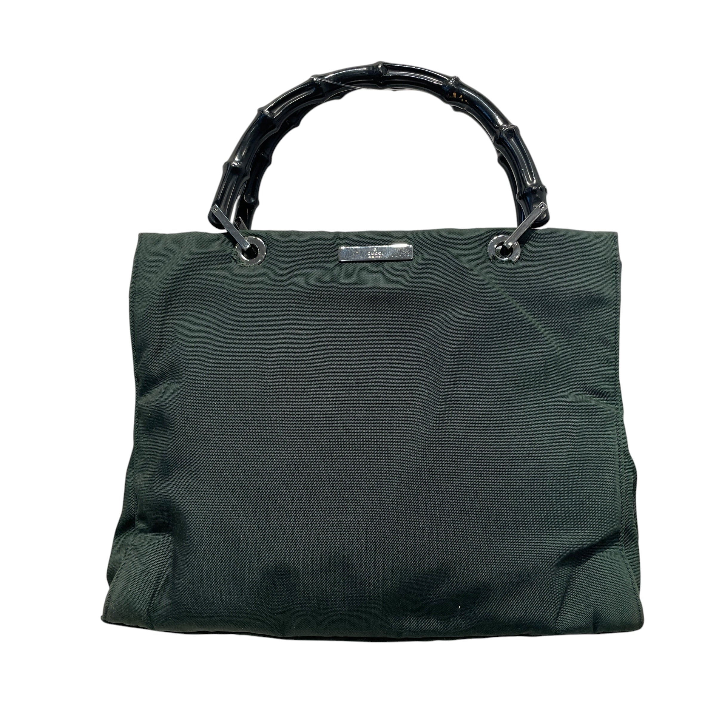 GUCCI/Bag/Nylon/GRN/Bambo Handle Green Tote view 1