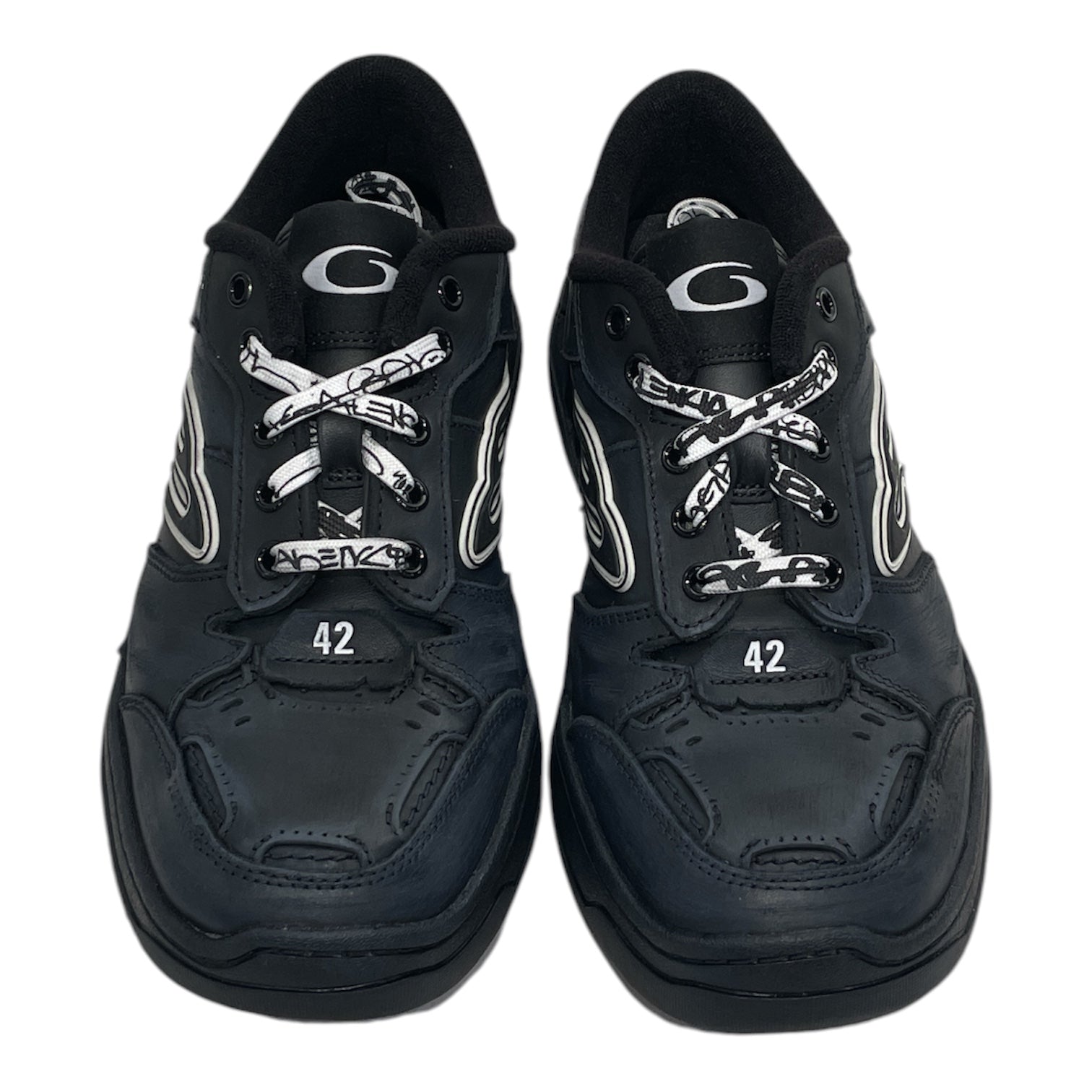 BALENCIAGA/Low-Sneakers/EU 42/Leather/BLK/Hamptons Worn-Out view 4