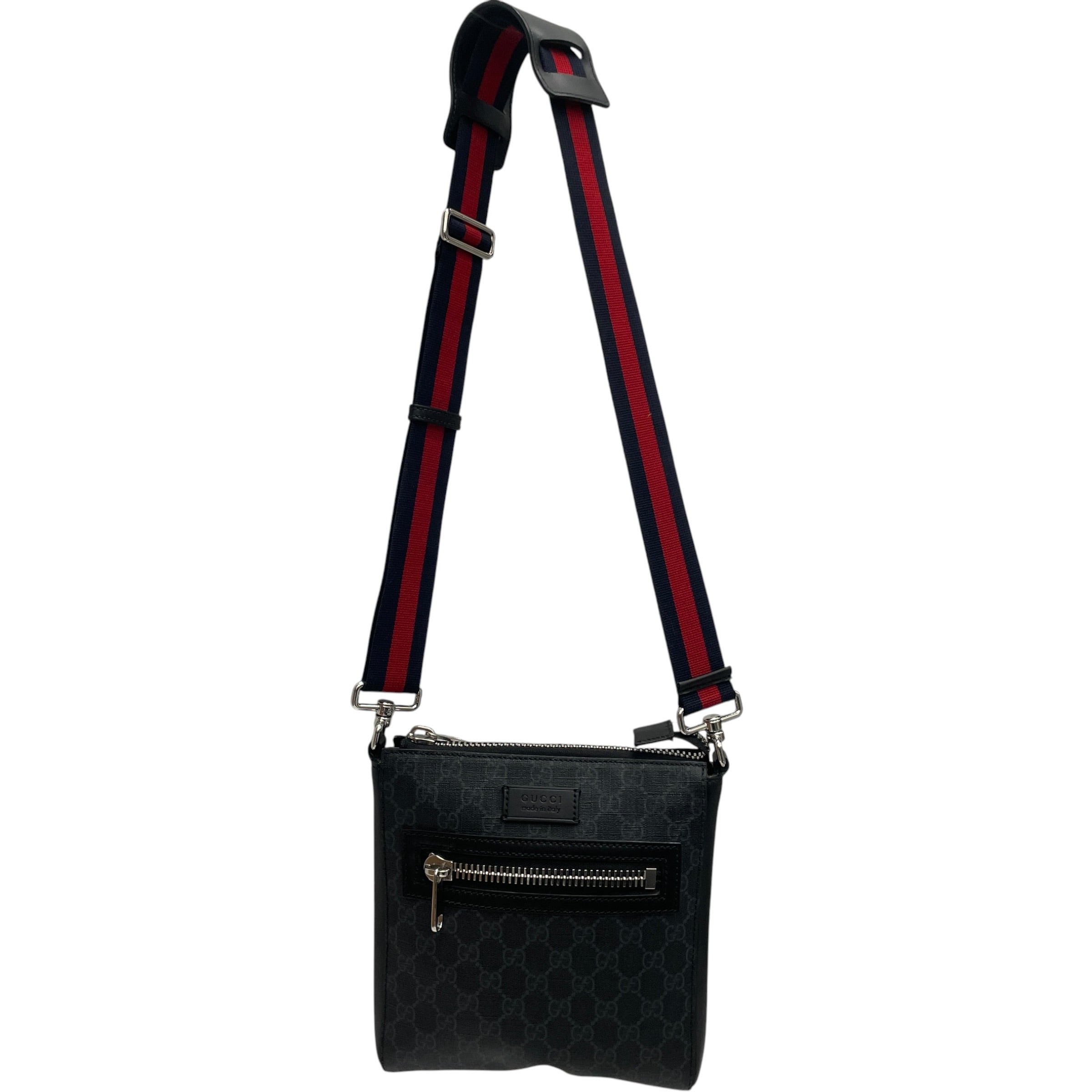 GUCCI/Cross Body Bag/Monogram/Leather/BLK/GG SUPREME MESSENGER view 2