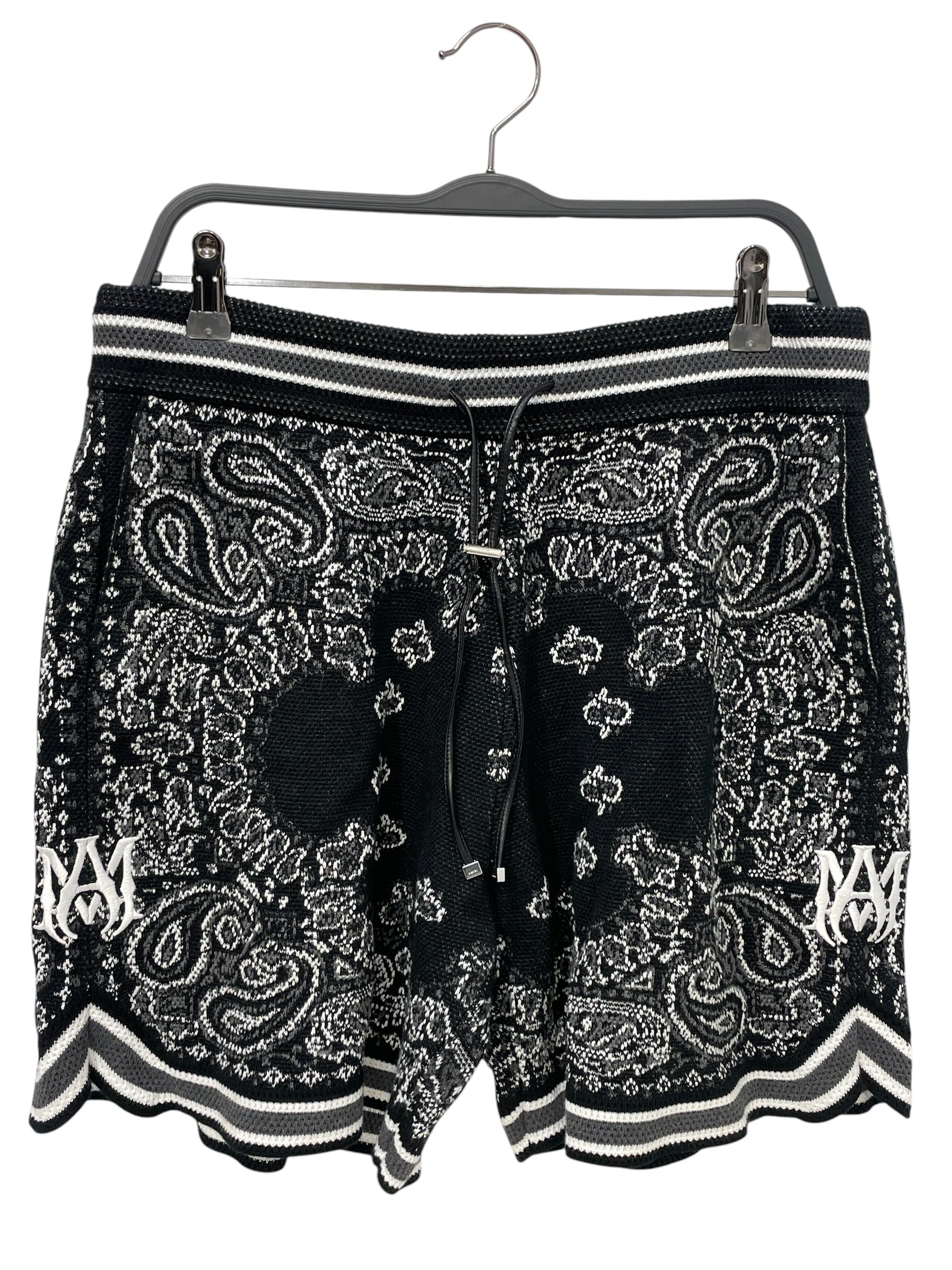 AMIRI/Shorts/XL/Cotton/BLK/All Over Print/bandana crochet shorts view 1