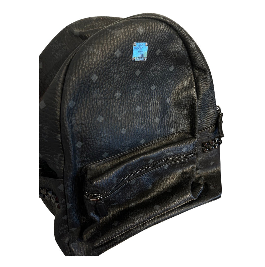 MCM/Backpack/Monogram/Leather/BLK/STUDDED SIDE POCKETS view 6