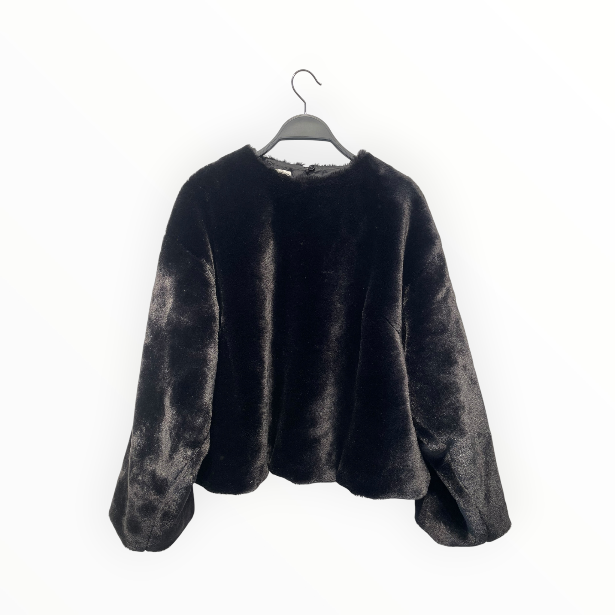 DRIES VAN NOTEN/Blouse/36/Polyester/BLK/FAUX FUR TOP view 2