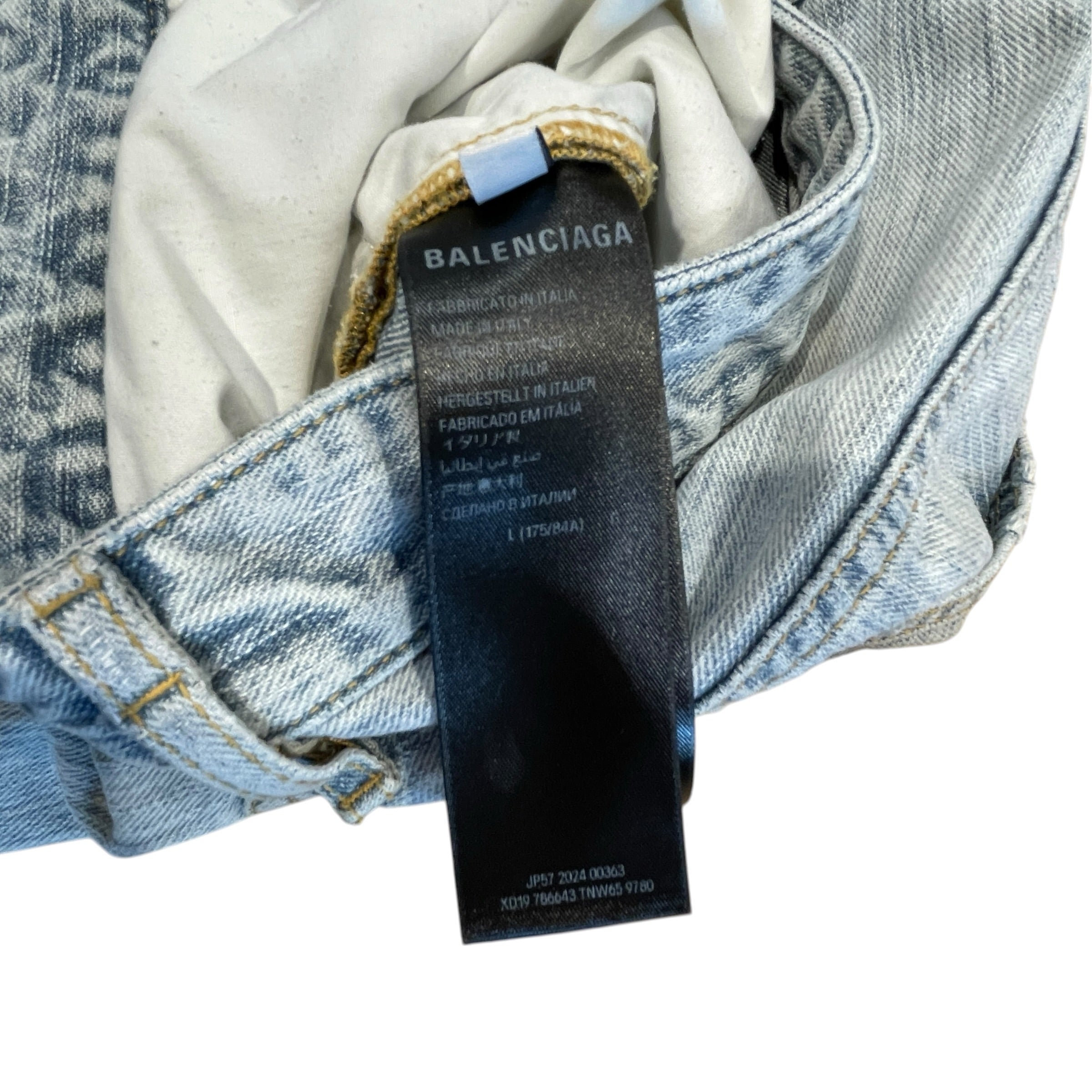BALENCIAGA/Pants/L/Cotton/BLU/Drawstring Denim view 5