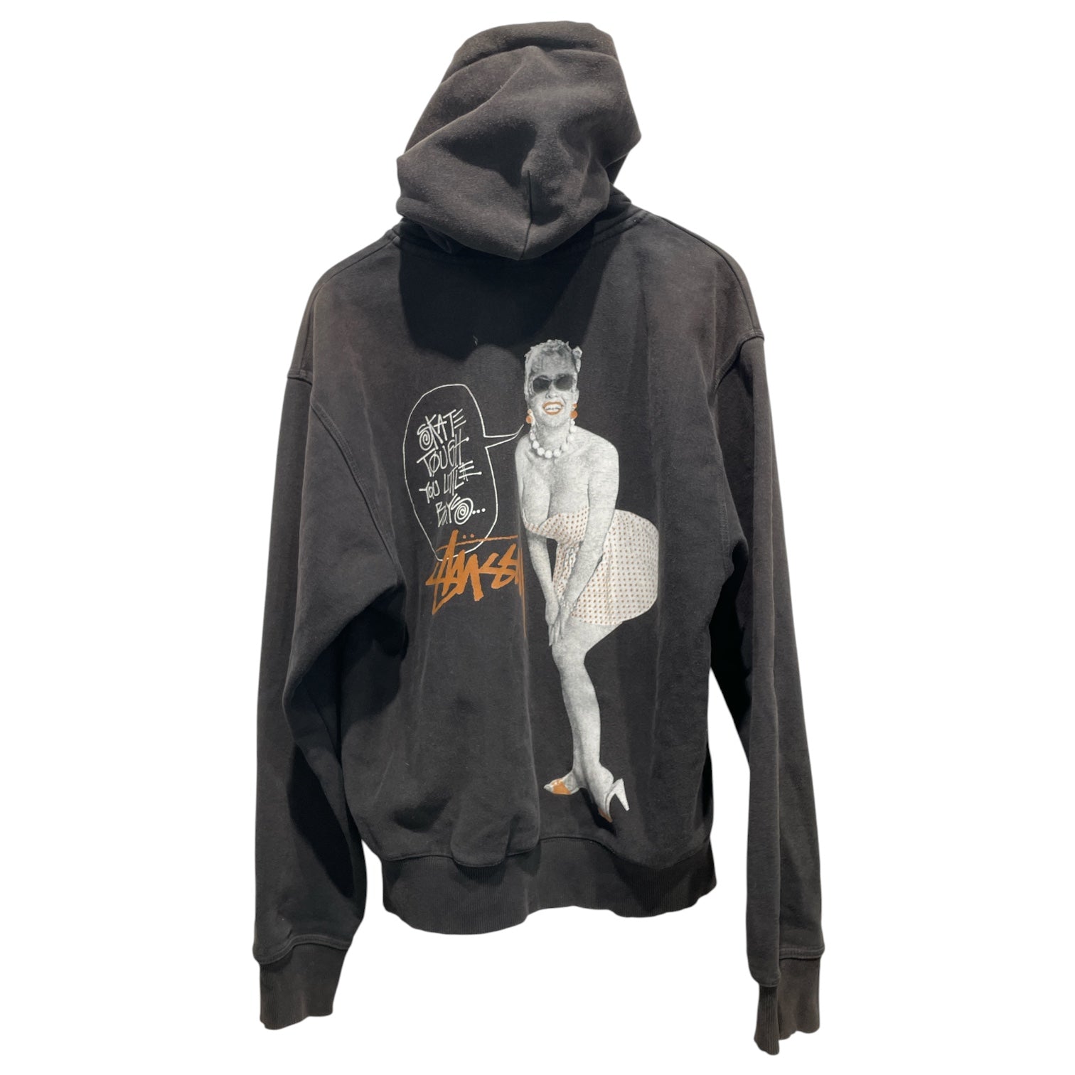 STUSSY/Zip Up Hoodie/L/Graphic/Cotton/BLK/STUSSY SKATE TOUGH HOODIE view 2