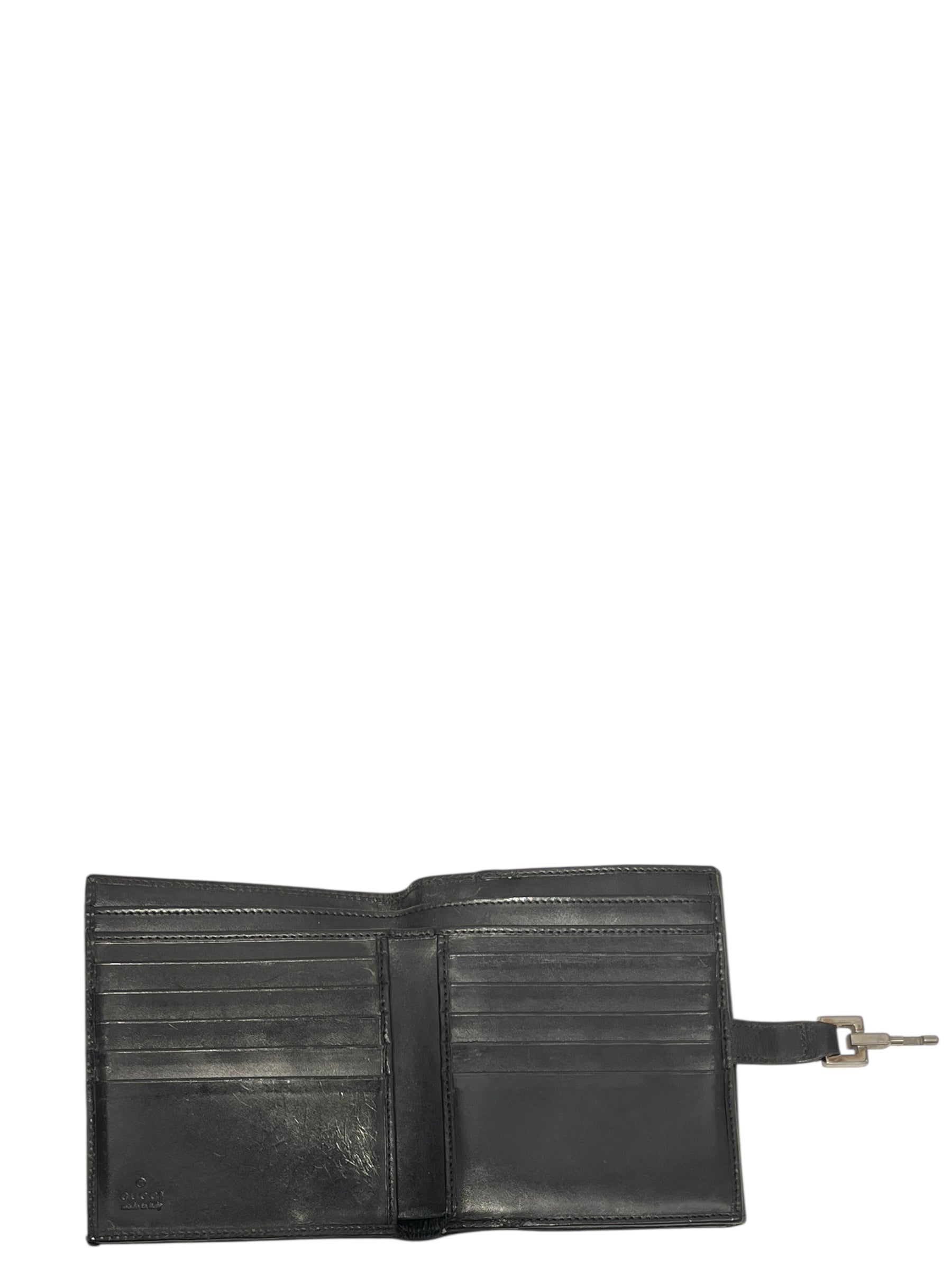 GUCCI/Bifold Wallet/Cotton/BLK/BUCKLE view 5