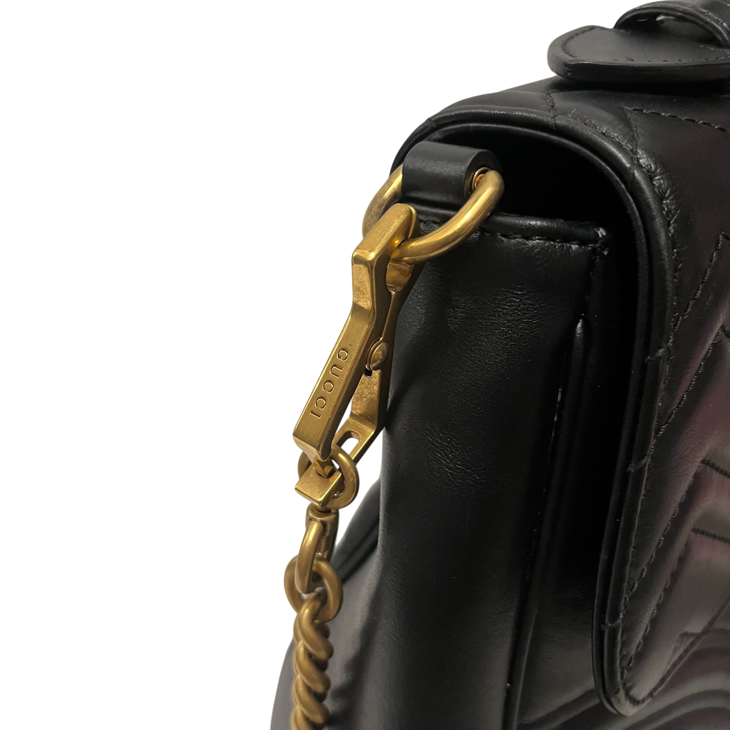 GUCCI/Hand Bag/Leather/BLK/MATELASSE TOP HANDLE view 6