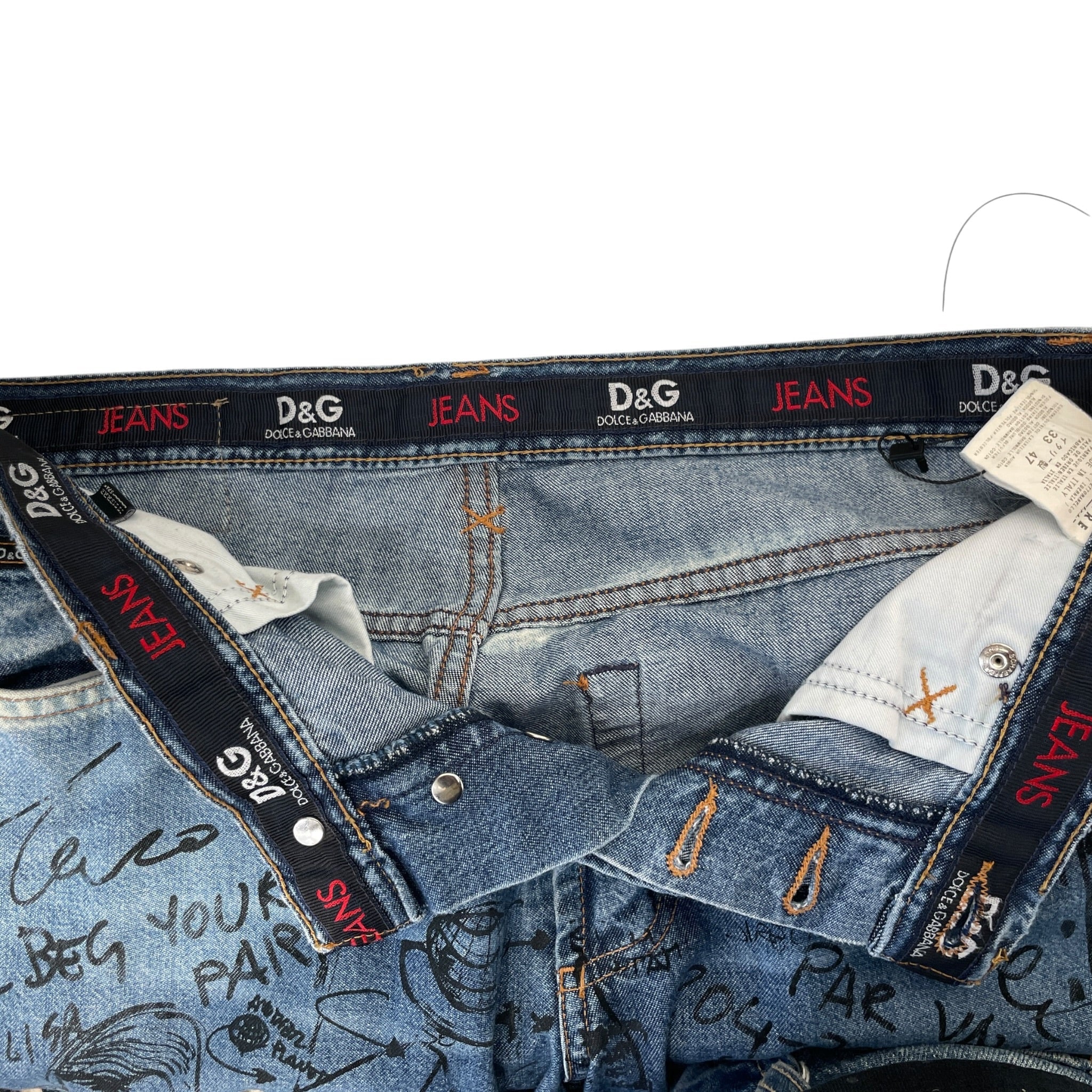 DOLCE&GABBANA/Skinny Pants/33/Denim/BLU/Low-rise/All Over Print/ view 4