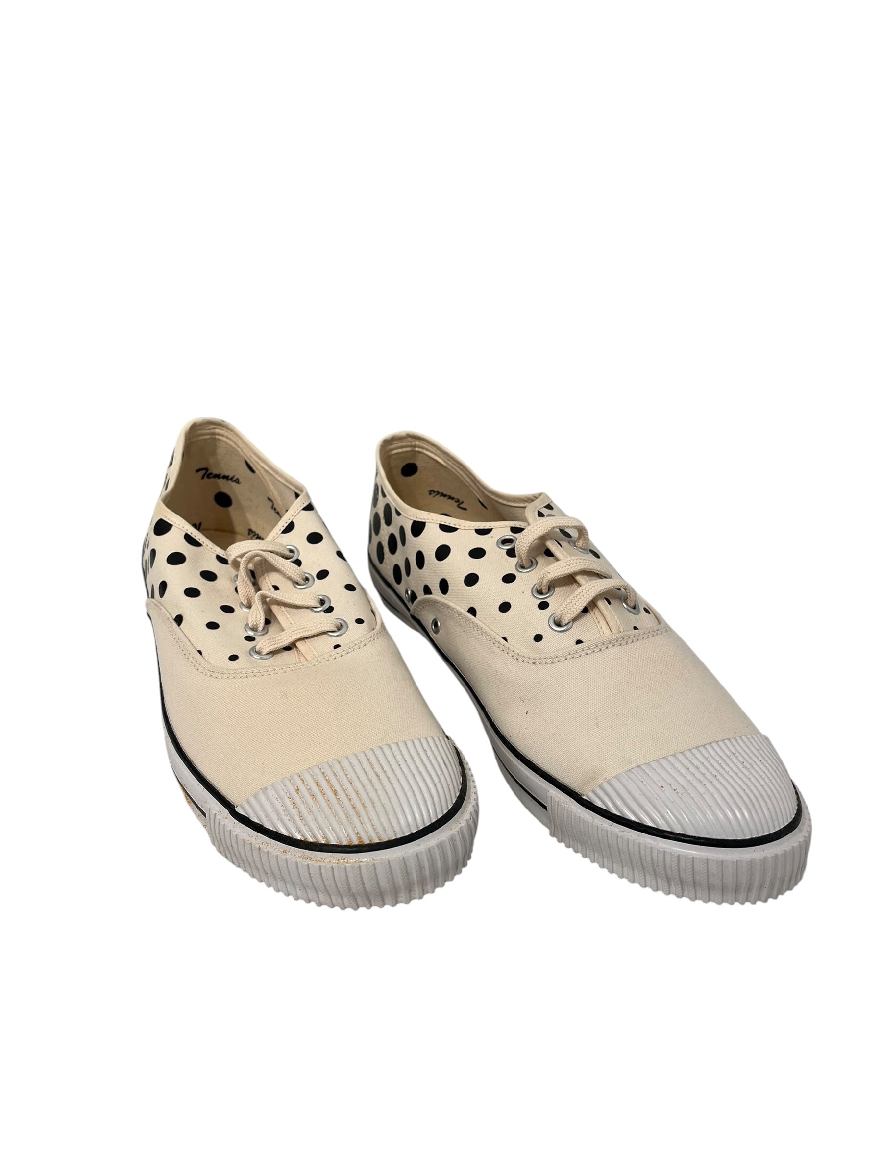 BATA/COMME des GARCONS/Low-Sneakers/US 10/Polka dot/CRM/TENNIS RIGE TOE BOX 10 view 1