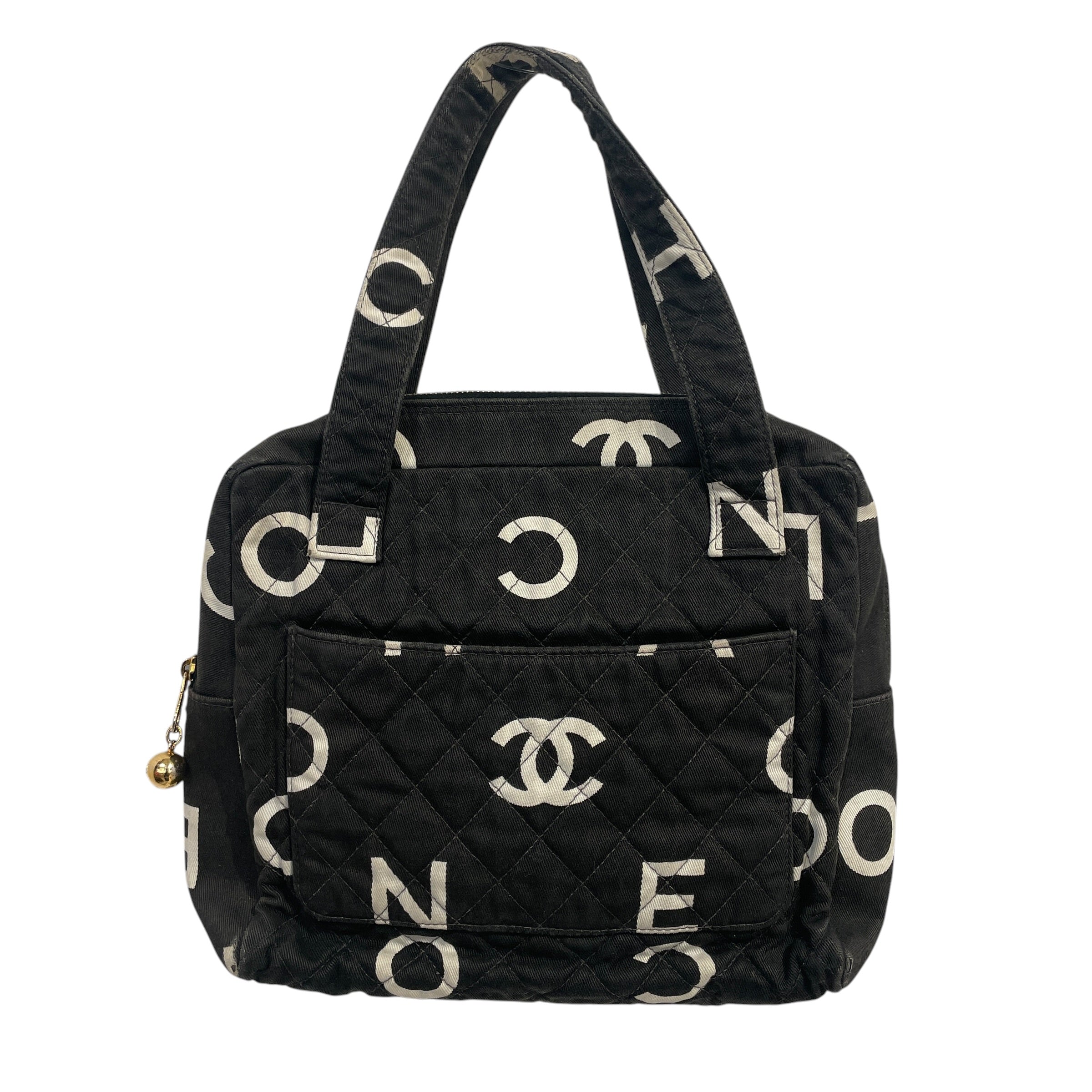 CHANEL/Hand Bag/Cotton/BLK/R7WXDV9 view 2