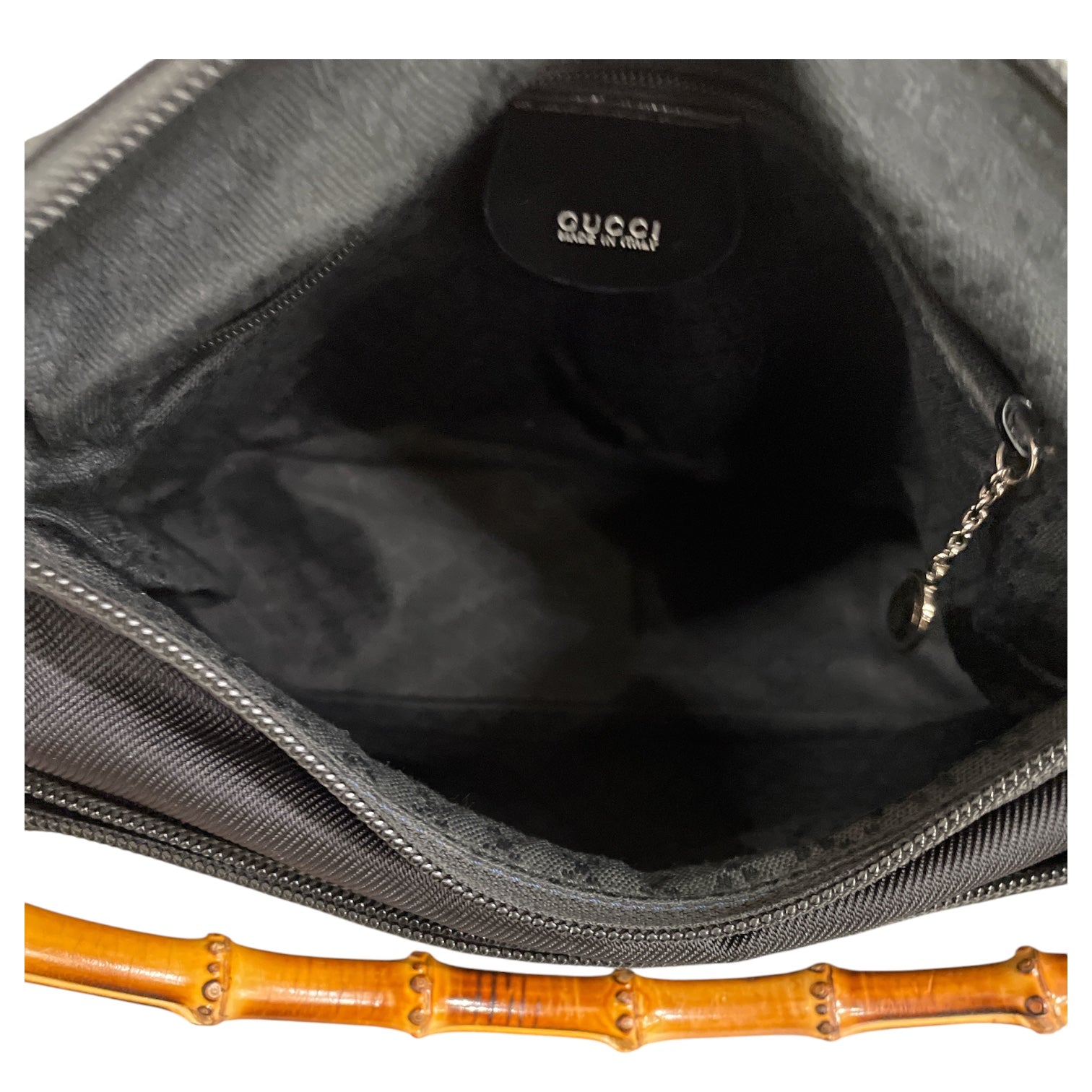 GUCCI/Hand Bag/Nylon/BLK/Bamboo Nylon Hobo Bag view 4